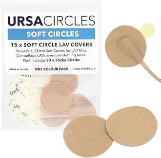 URSA Soft Circles: Reusable Soft Covers Providing Wind Production and Camouflage for Lav Mics. 25mm. (Single Pack (x15), Beige)