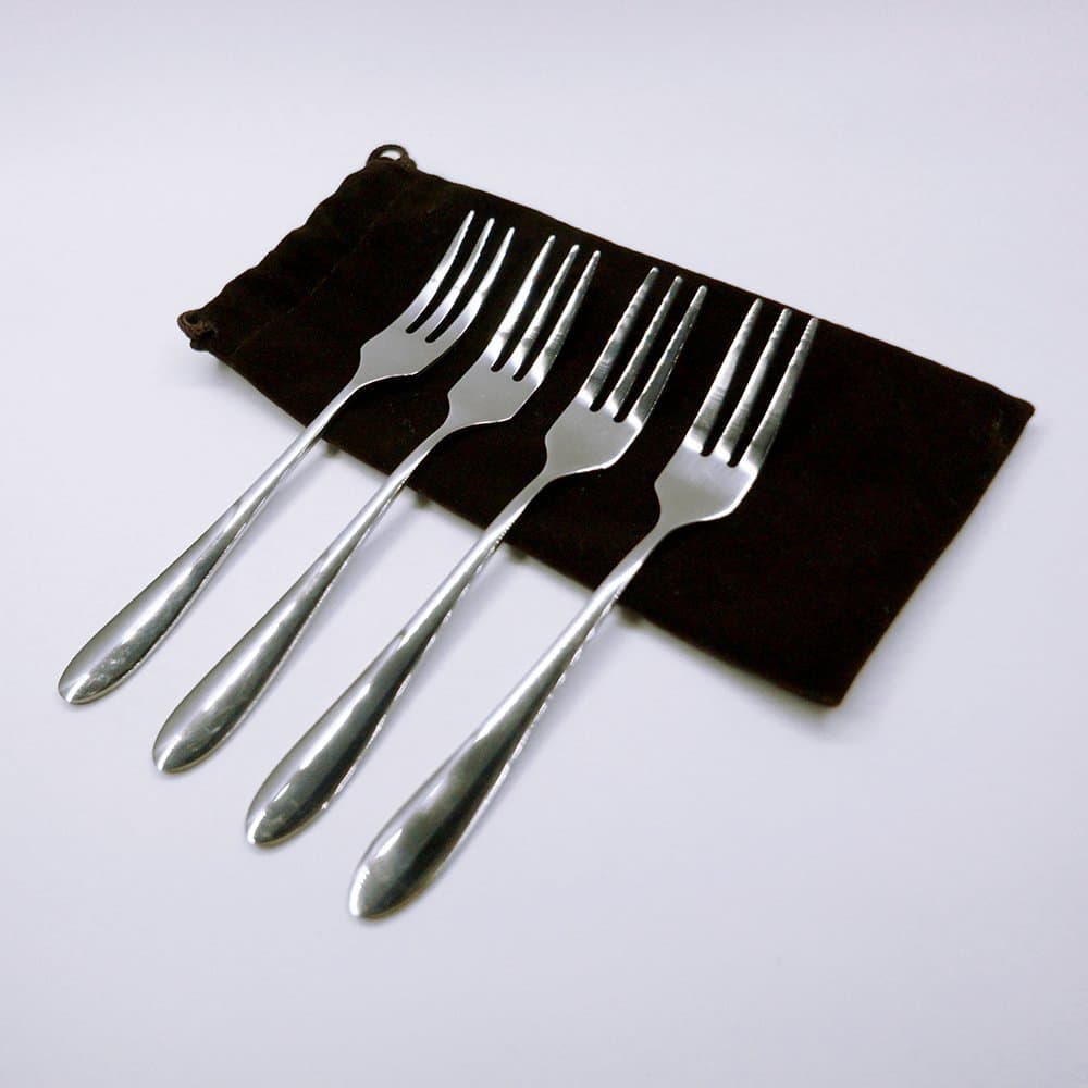 Living Well - Stainless Steel Forks, Salad Forks, Dessert Forks, Appetizer Forks, Set of 4