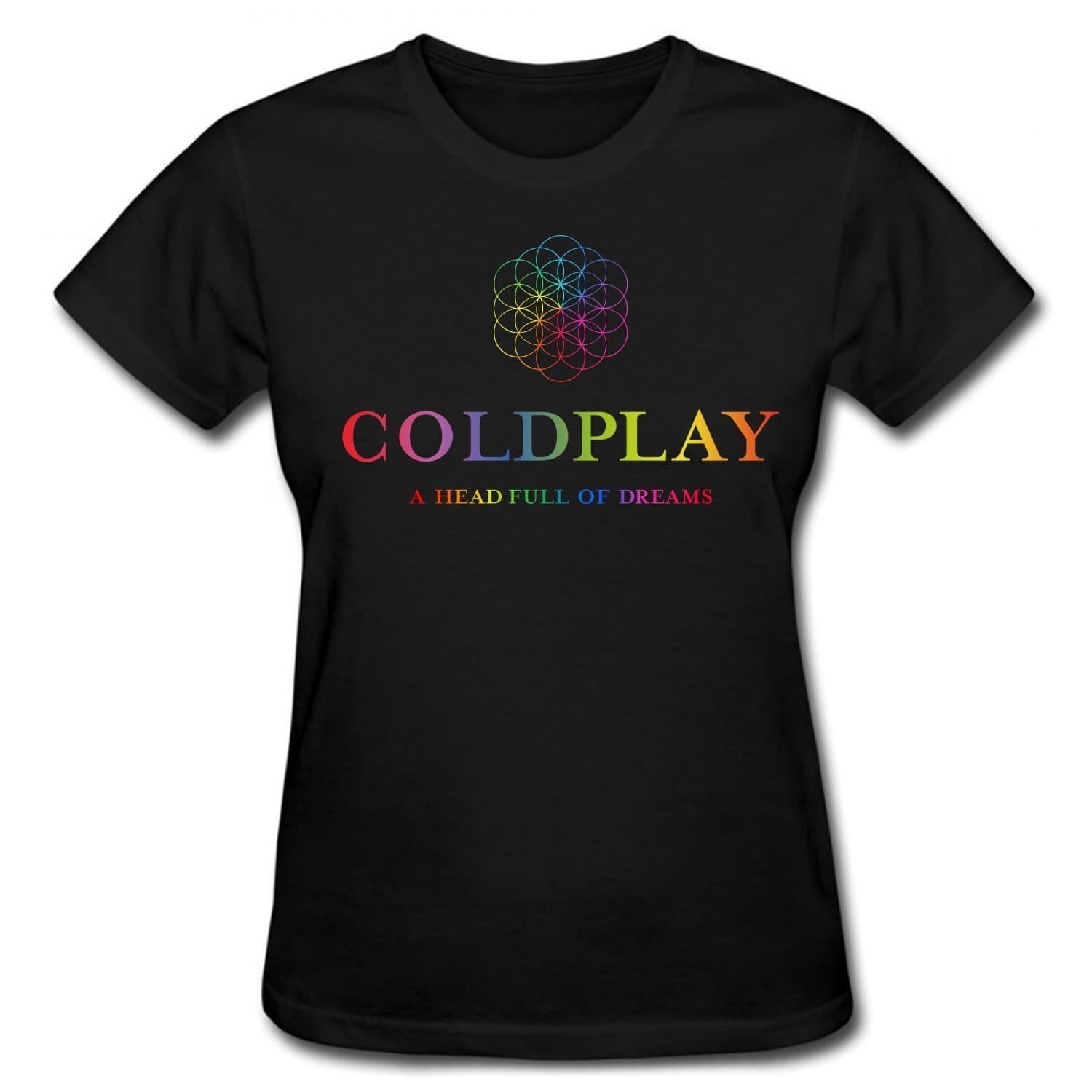 Women's A Head Full of Dreams Coldplay 2016 Tour T-Shirt black