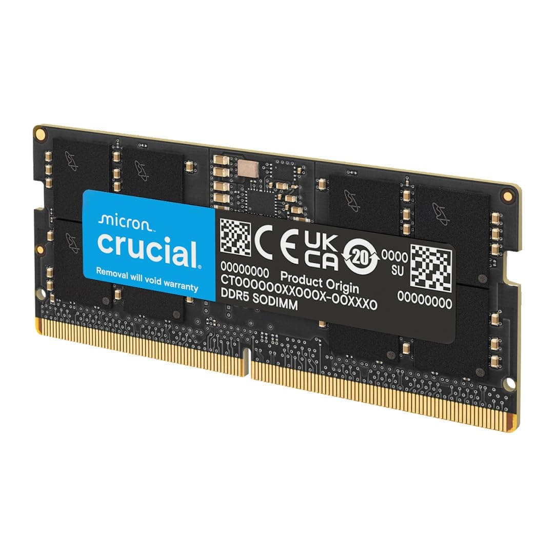 Crucial 24GB DDR5 RAM, 5600MHz (or 5200MHz or 4800MHz) Laptop Memory, SODIMM 262-Pin, Compatible with 13th Gen Intel Core and AMD Ryzen 6000 - CT24G56C46S5