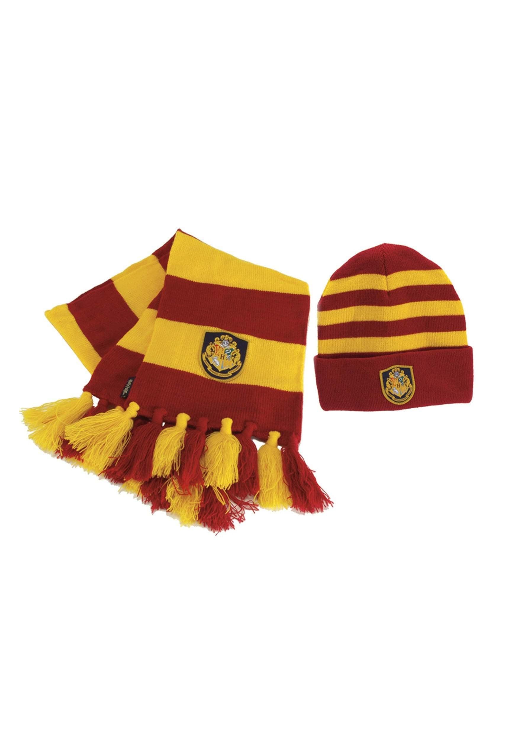 Hogwarts Scarf and Hat Set - Knitted Hat and Scarf with Hogwarts Crest