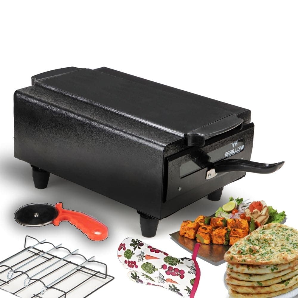 Wellberg Electric Tandoor and Barbeque 16 Inch Set (Black)