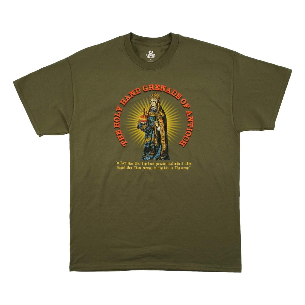 Monty Python and The Holy Grail Holy Hand Grenade of Antioch Men's T-Shirt, Large Green