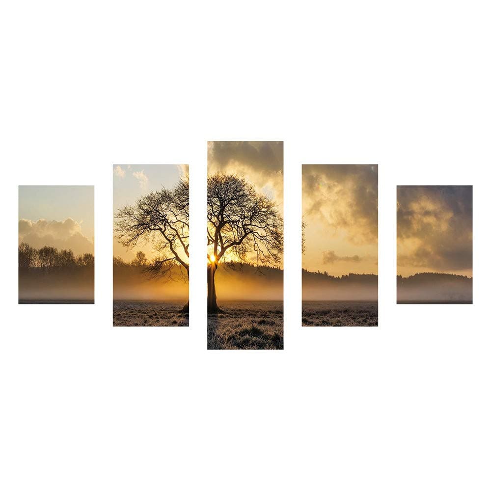 Seaintheson 5D DIY Diamond Painting, Full Drill DIY Tree of Life Embroidery Rhinestone Crafts Stitch Kit - 5 Sets of Splicing Paintings - Home Living Room Decoration, 40 X 80CM