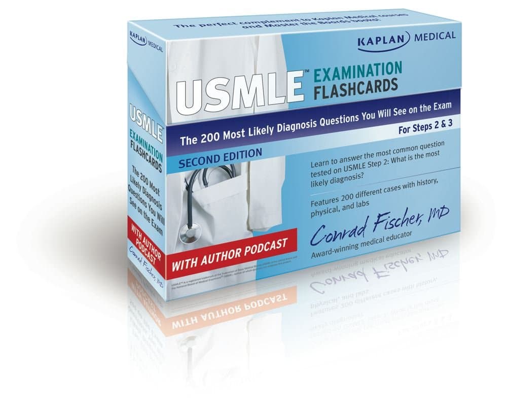 Kaplan Medical USMLE Examination Flashcards: The 200 "Most Likely Diagnosis" Questions You Will See on the Exam for Steps 2 & 3 (USMLE Prep) Second Edition