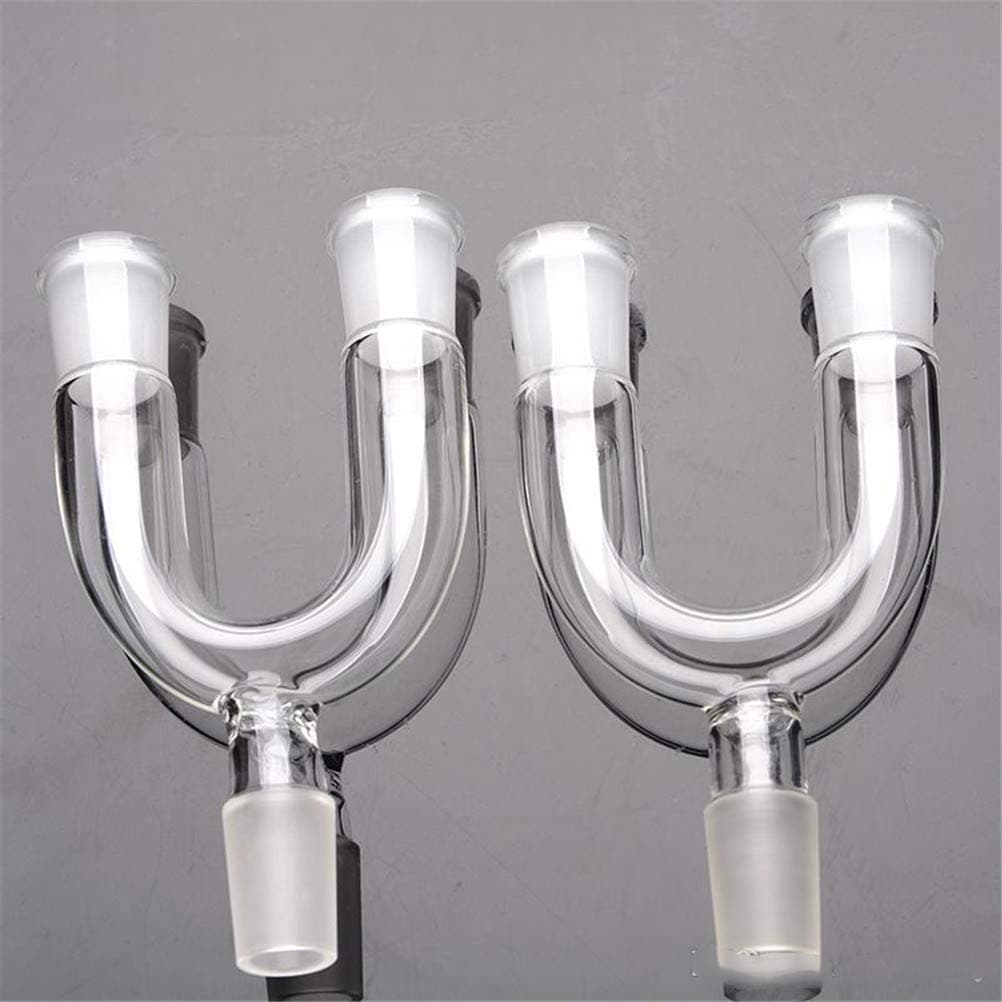 U-Shaped Glass Bongs Adapter Oil Burner for Glass Water Pipes Smoke Pipe Accessories (2, 18mm Male to 18mm Female)