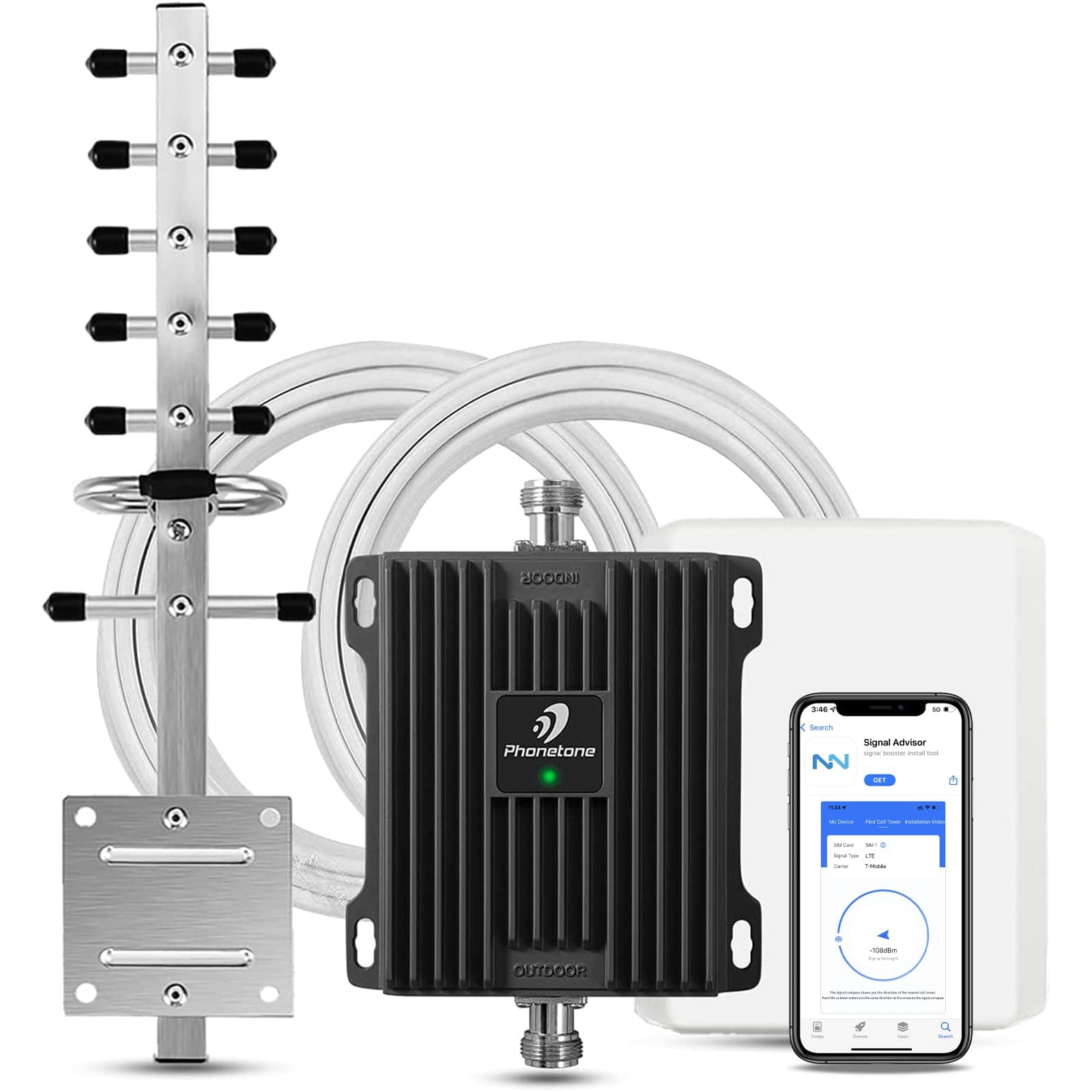 Cell Phone Signal Booster for Home, Supports Verizon, ATT, T-Mobile and Other US Carriers' Band 4 and Band 66, with High Gain Directional Antennas, Coverage up to 4500 sq.ft