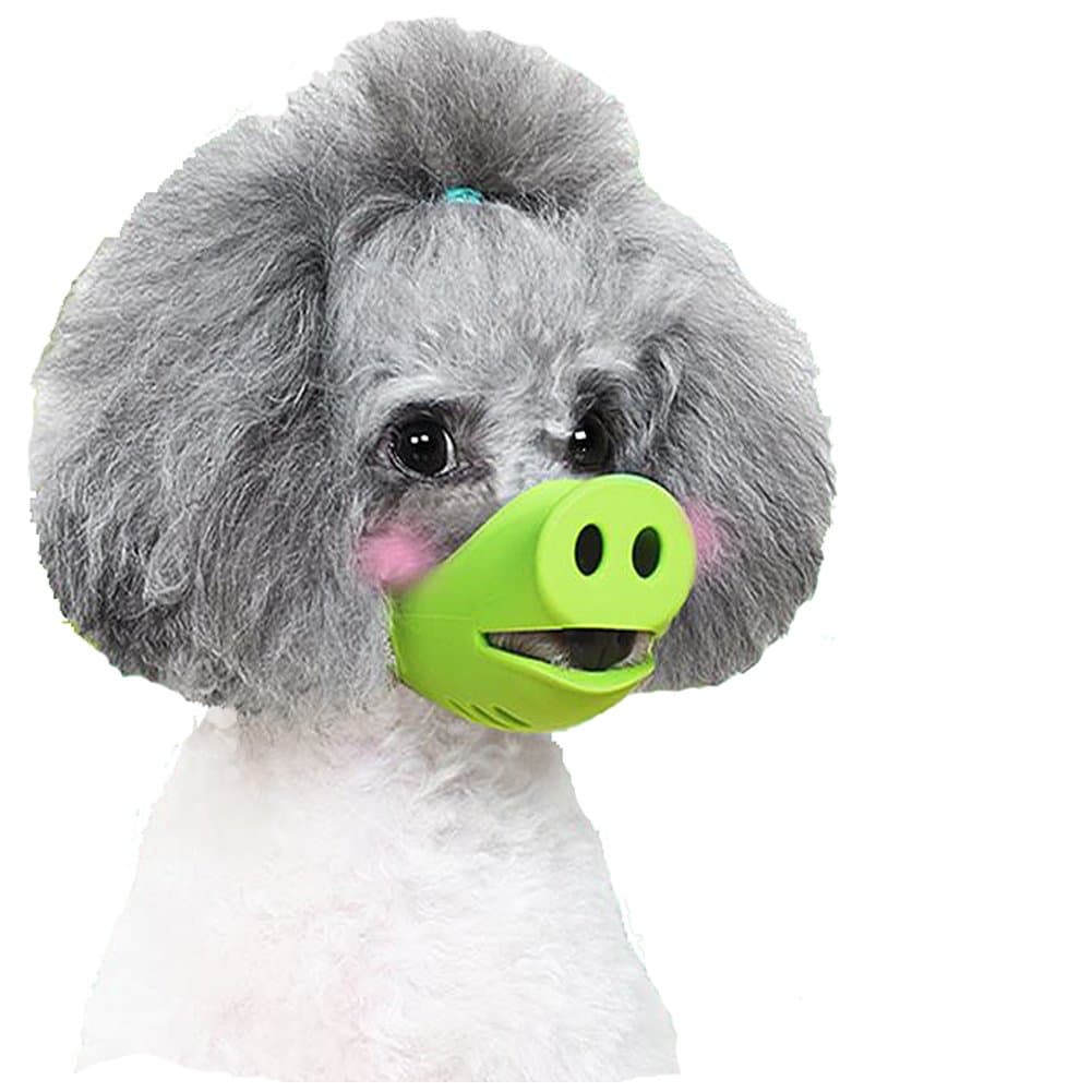 Anti Bite Dog Silicone Mask Muzzles for Biting Chewing,iMichelle Dog Anti Biting/Barking Muzzle Funny Pig Mouth Shape Puppy Muzzles Masks for Small Dog Chihuahua Corgi Dachshund Shih tzu Teddy (S)