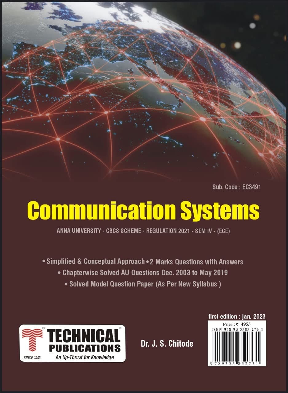 Communication Systems for BE Anna University R21CBCS (IV - ECE - EC3491)