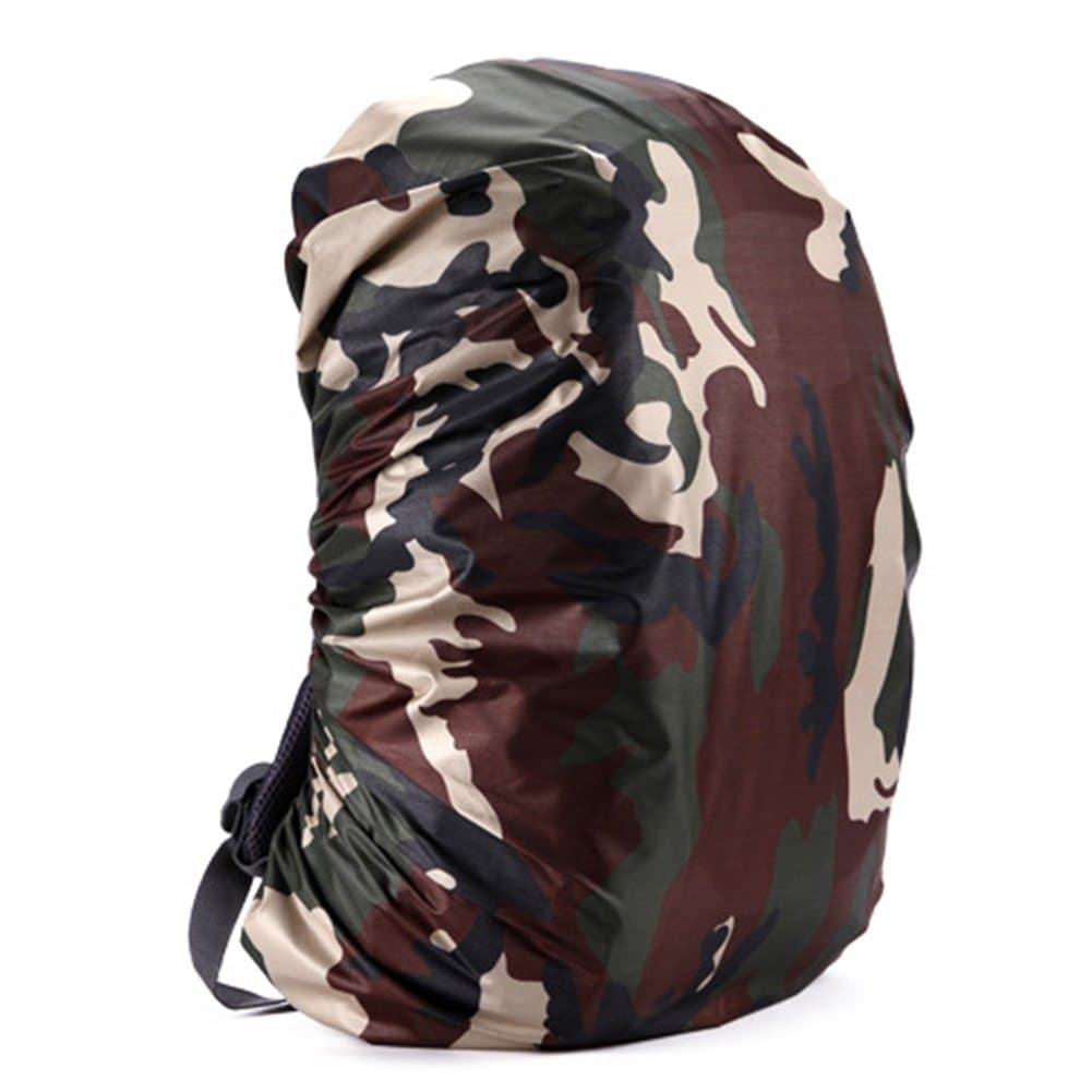 Adjustable Waterproof Dustproof Backpack Rain Cover Portable Ultralight Shoulder Bag Case Raincover Protect for Outdoor Camping Hiking Road Card Camouflage 35L