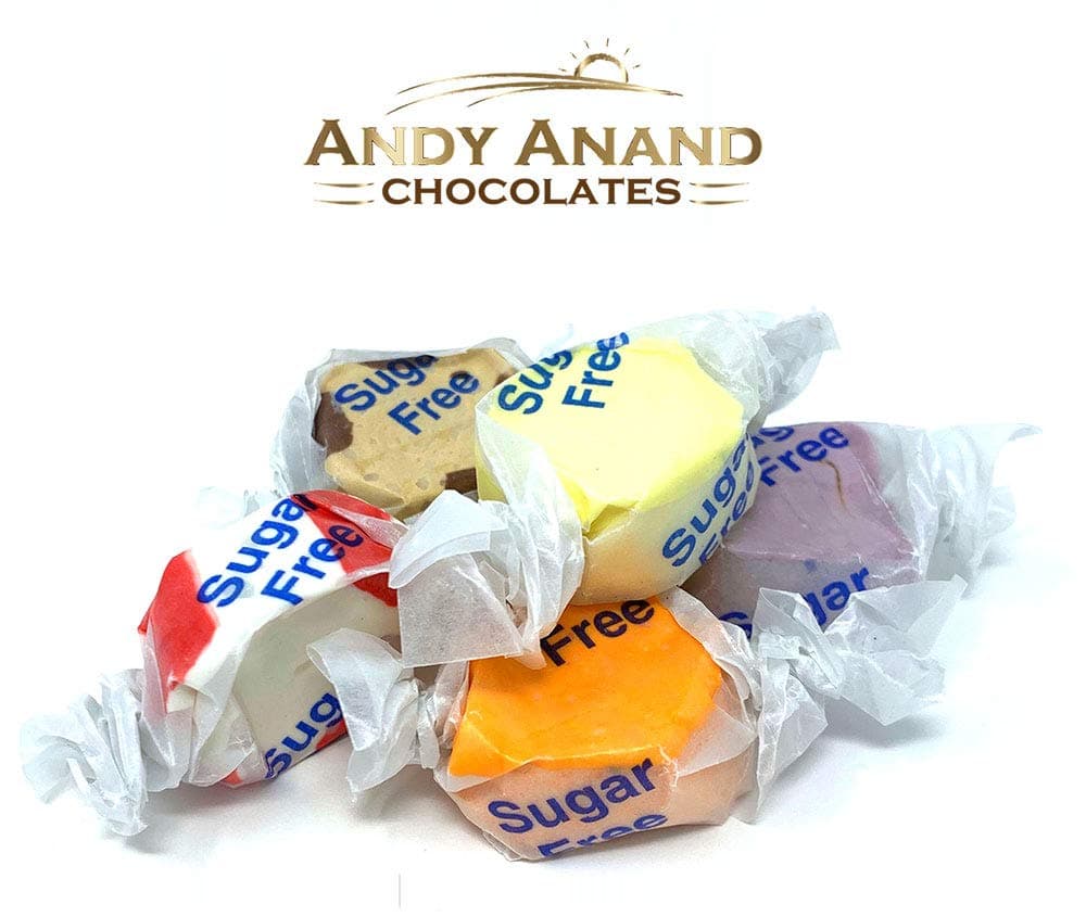 Andy Anand Sugar Free Salt Water Taffy, made the Old Fashioned way, Gift Boxed & Greeting Card Delicious-Sensational-Divine, Gourmet, Christmas Anniversary Holiday, Mothers Fathers Day (1 lbs)