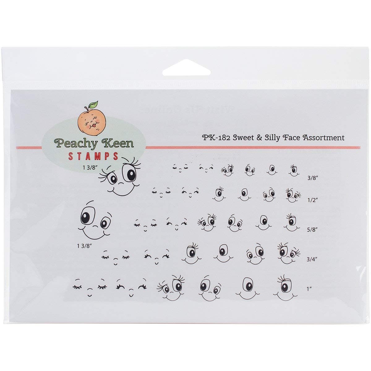 Peachy Keen Stamps Clear Face Assortment 3-Sweet & Silly, Other, Multicoloured, 21.59x16.51x0.5 cm
