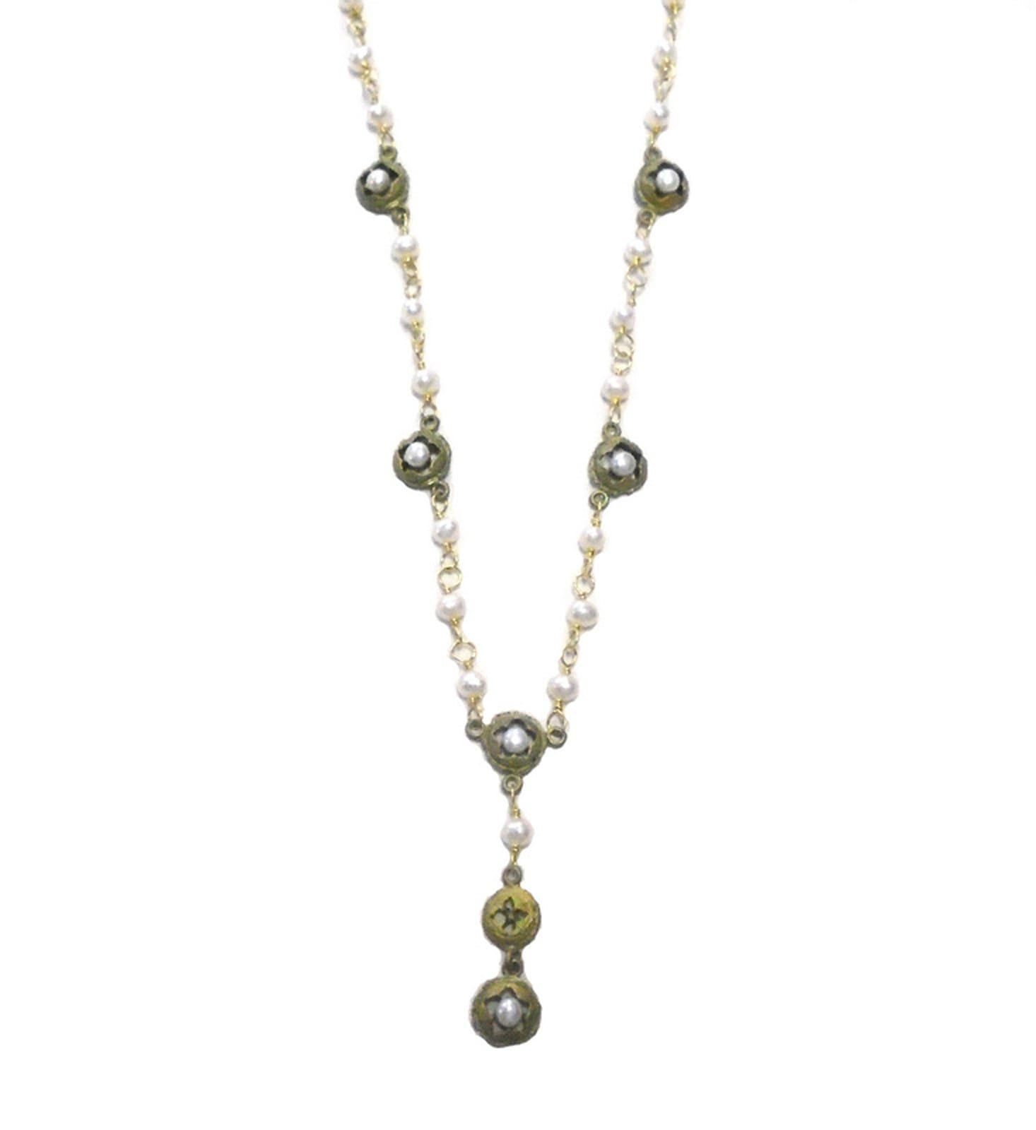 "Eucalyptus & Pearls" Necklace By Michael Michaud for Silver Seasons- Ours Exclusively