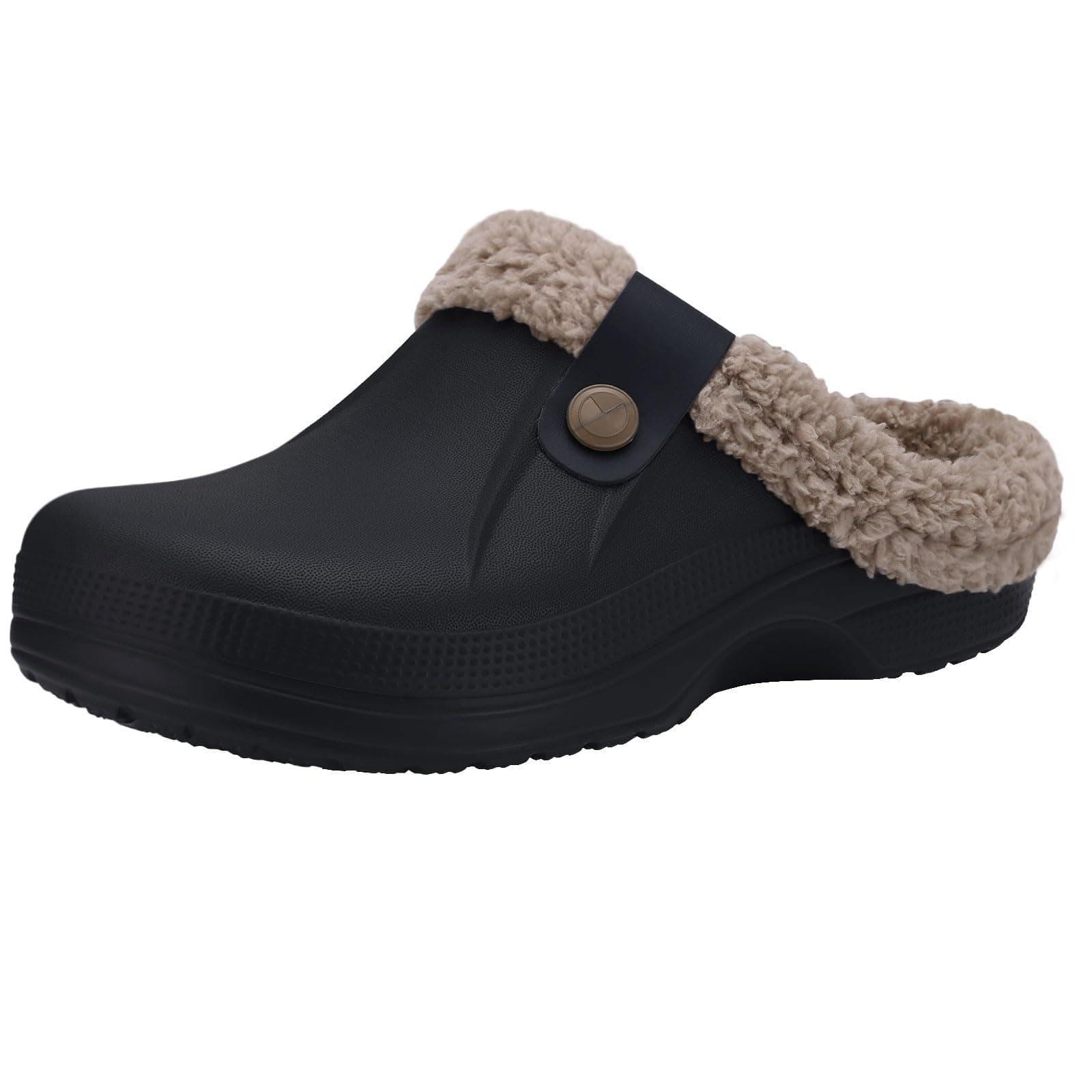Classic Fur Lined Clog Waterproof Winter House Slippers for Women