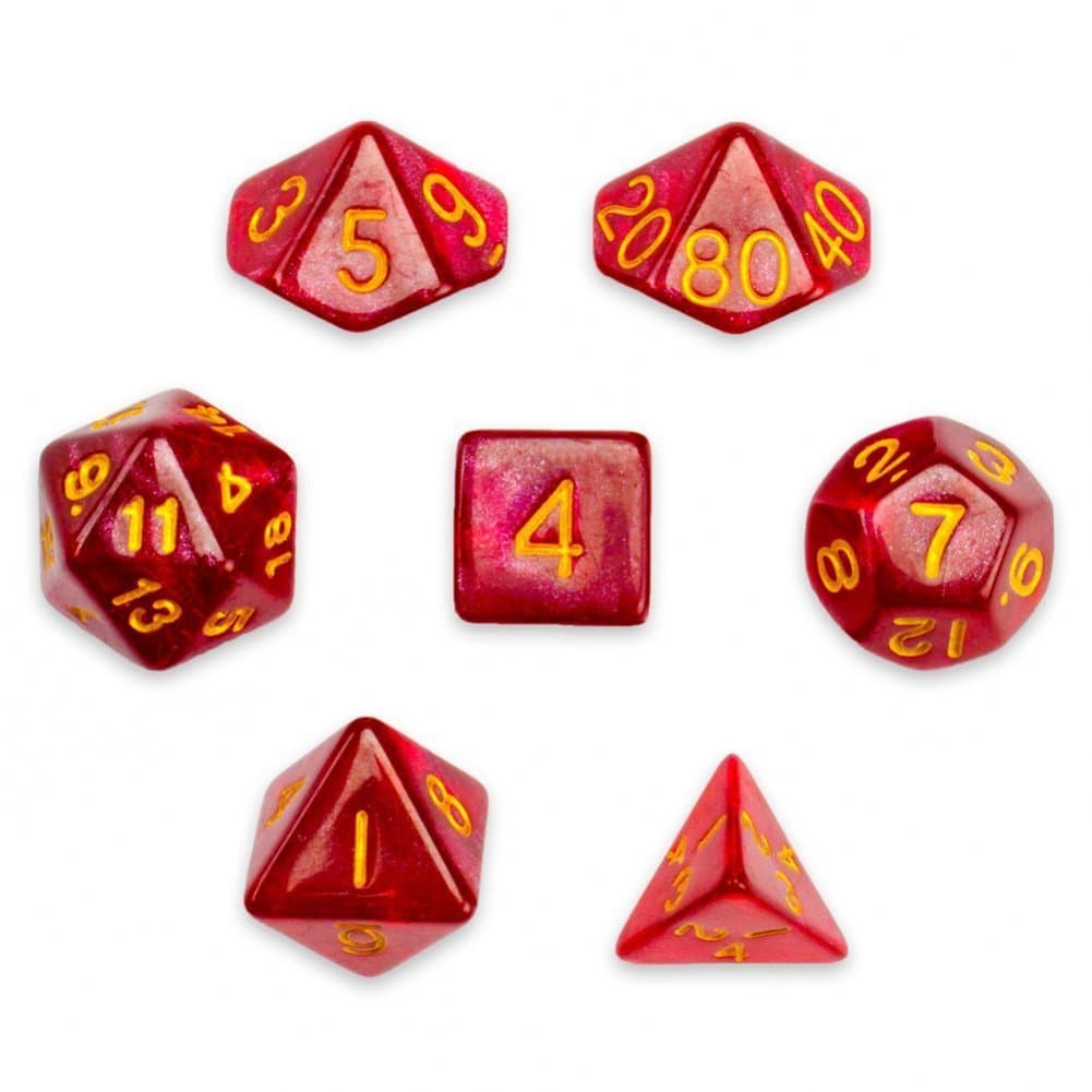 Wiz Dice Series II - Polyhedral Dice Set for Tabletop RPG Adventure Games with a Dice Bag - DND Dice Set, Suitable for Dungeons and Dragons and Dice Games Alike - Philosopher's Stone - 7 ct
