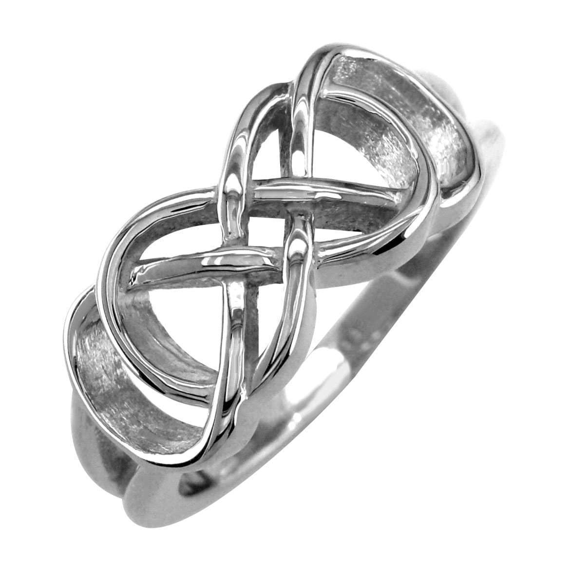 Double Infinity Symbol Ring, Best Friends Forever Ring, Sisters Ring, 8mm Wide in Sterling Silver Size 7