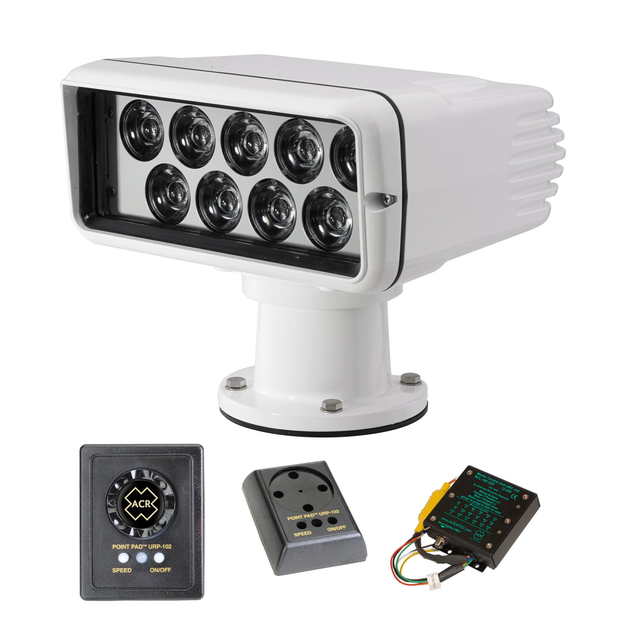 ACR RCL-100 LED Searchlight – 900+ Meter Beam, 220,000 CD Brightness, 12V/24V, Waterproof, Marine-Grade, Remote-Controlled Spotlight for Boat, Yacht, Fishing, Navigation, Search Light