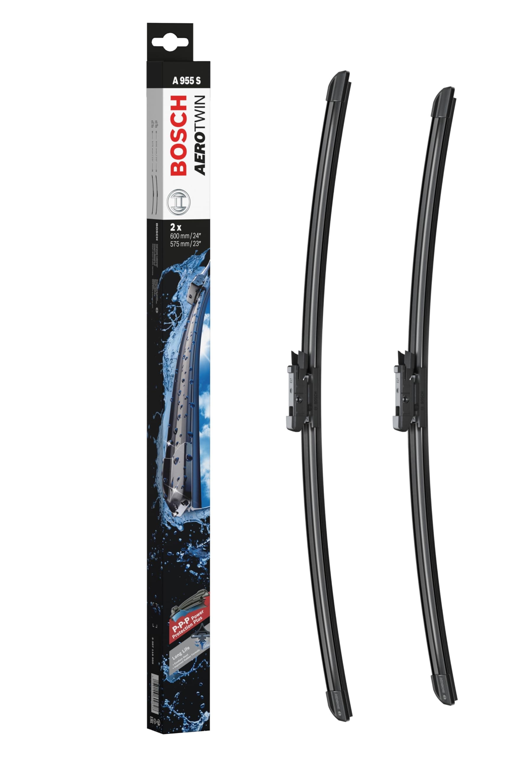 Bosch Aerotwin 3397118955 Original Equipment Replacement Wiper Blade - 24/23 (Set of 2) Top Lock BMW