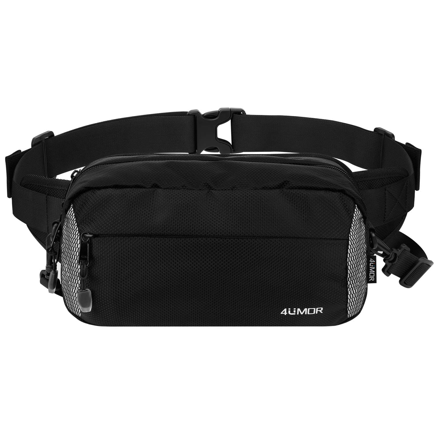 Large Bum Bag, 4UMOR Travel Waist Pack,Non-slip Cotton Belt Waist Pouch for Women Men,Durable Waist Bag Fanny Bag Water Resistant Shoulder Bag for Walking,Running,Holidays,Hiking,Cycling,Outdoor Sport