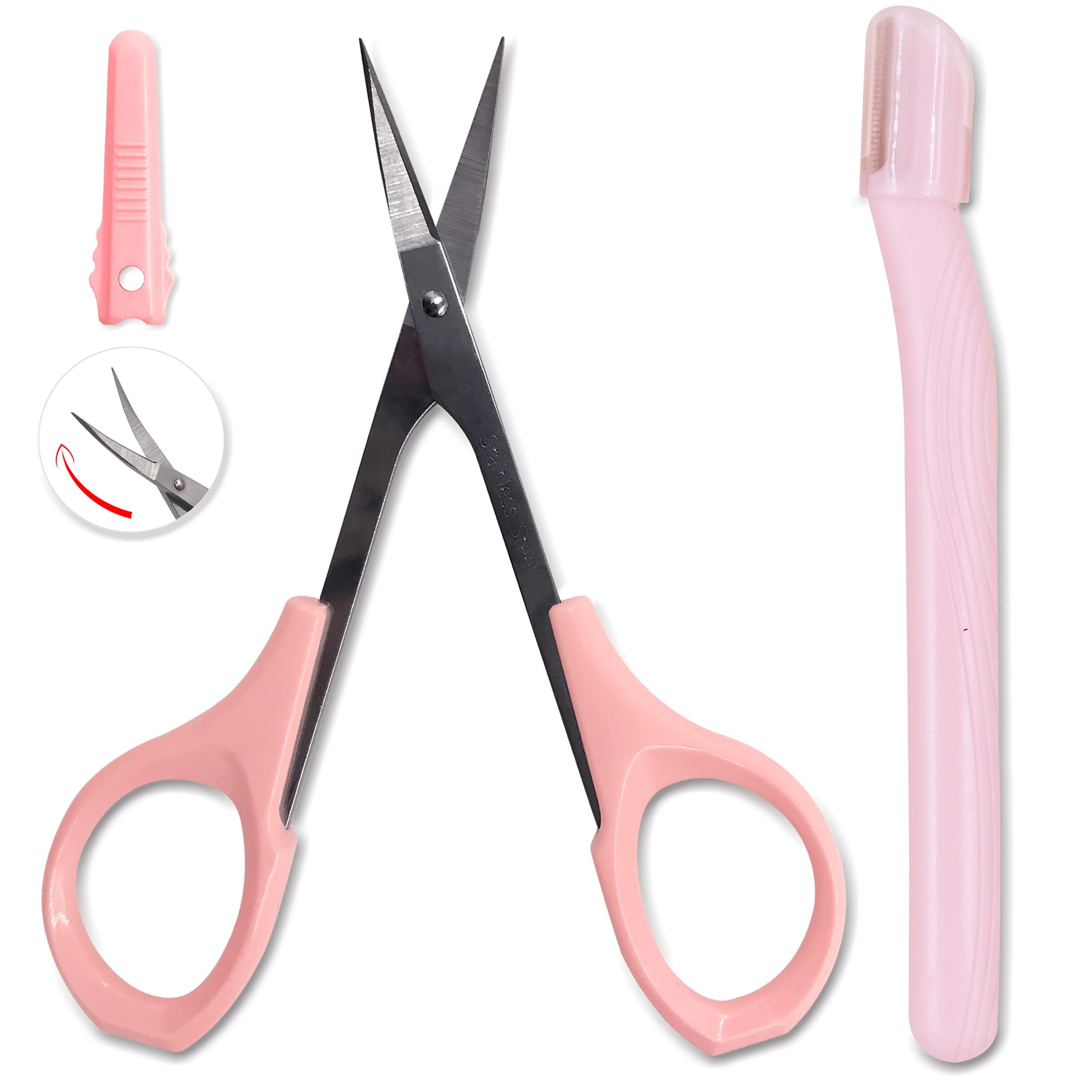 Small Nail Scissors Curved Sharp for Trimmer Precision Craft Shear Ingrown Toenail Cuticle Eyebrow Grooming Sewing Fondant Clay Tools with Safe Protective Cap by Tidawave