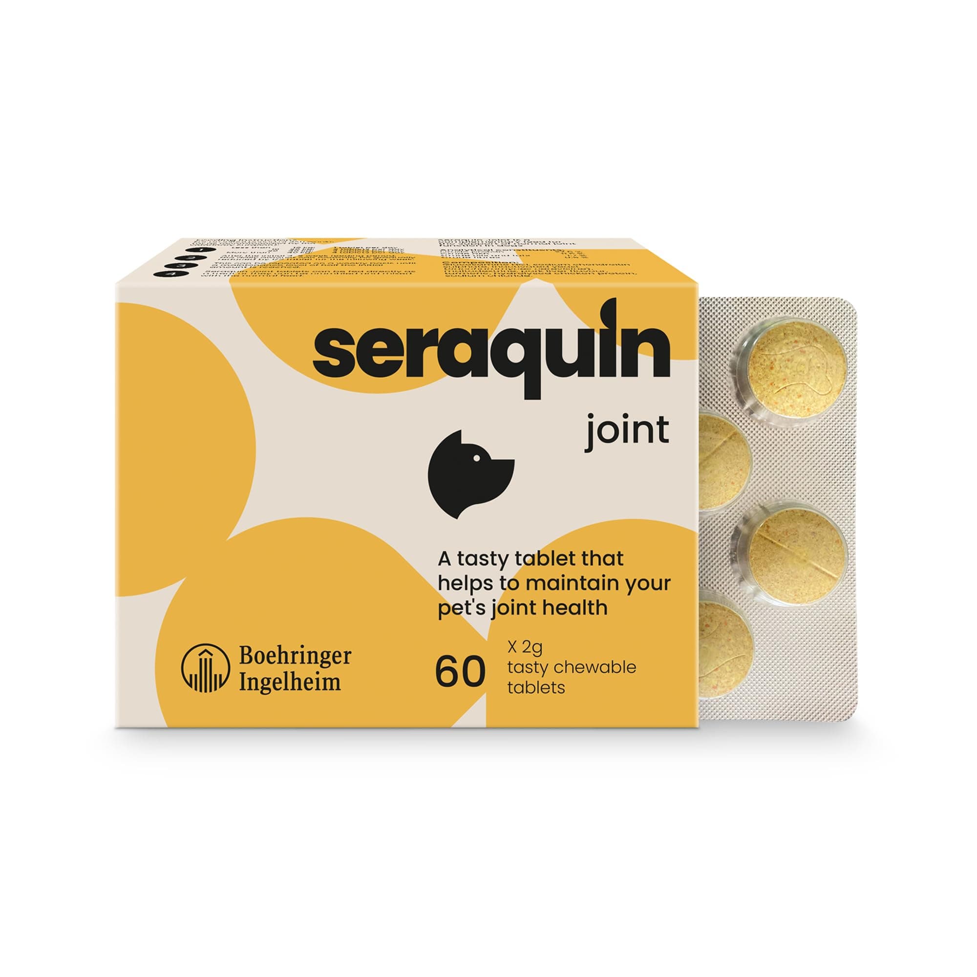 Joint | 60 x 2 g chewable tablets | Maintains healthy joints | Supports mobility | Glucosamine, chondroitin and turmeric | For dogs