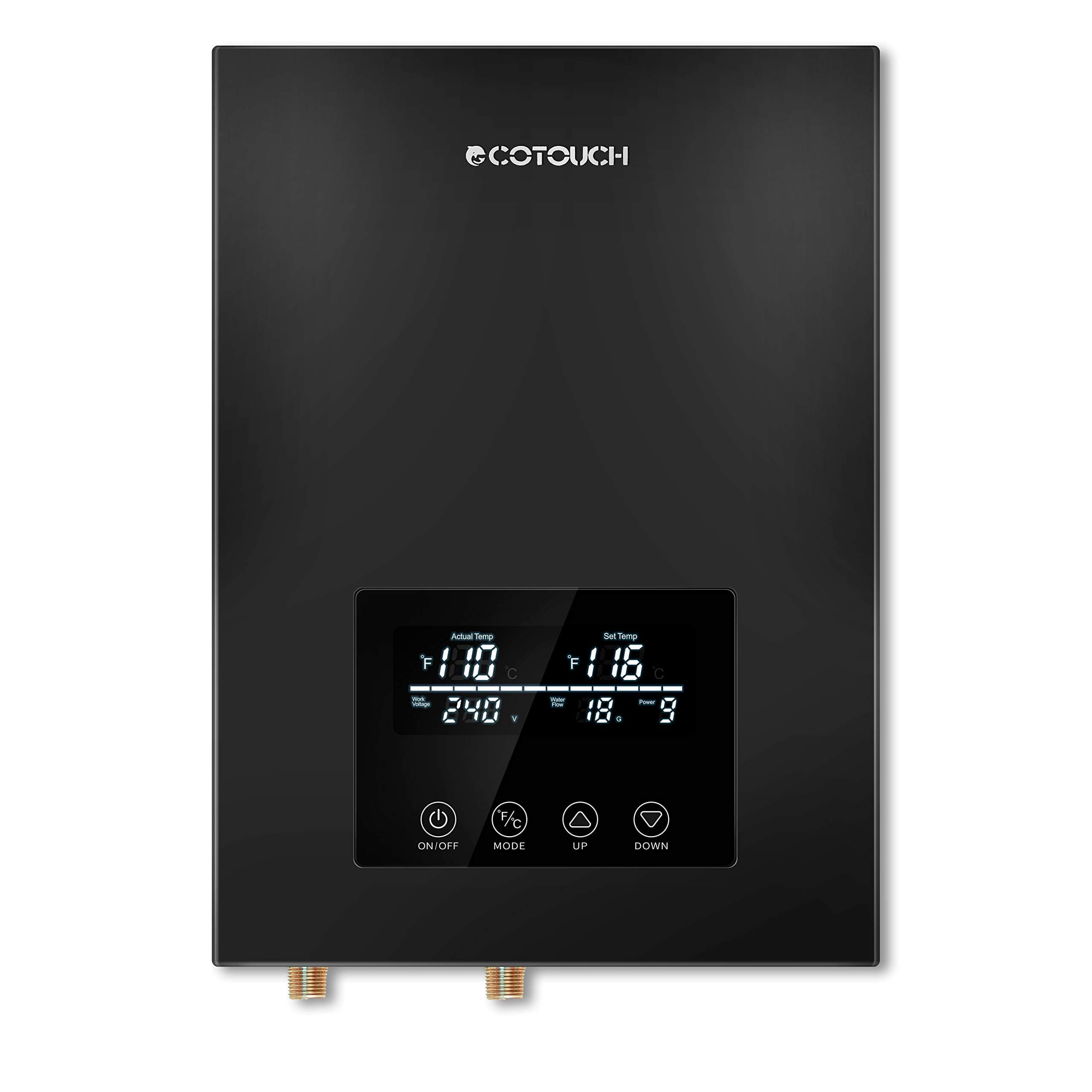 Tankless Electric,ECOTOUCH 9KW 240V On Demand, Self-Modulating Instant Hot Water Heater ECO90 Black
