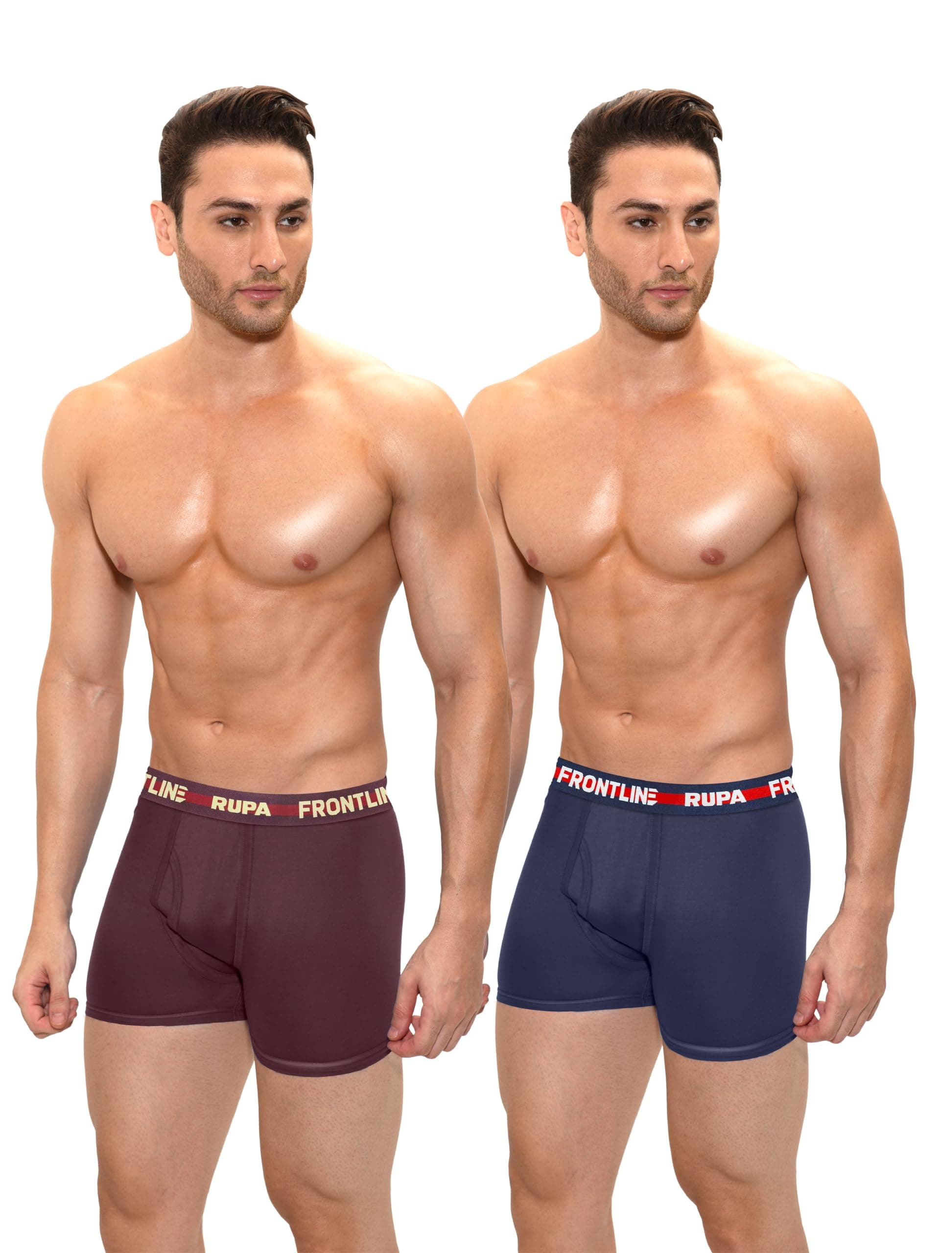 Frontline Men's Standard Solid Trunks (Pack of 2)