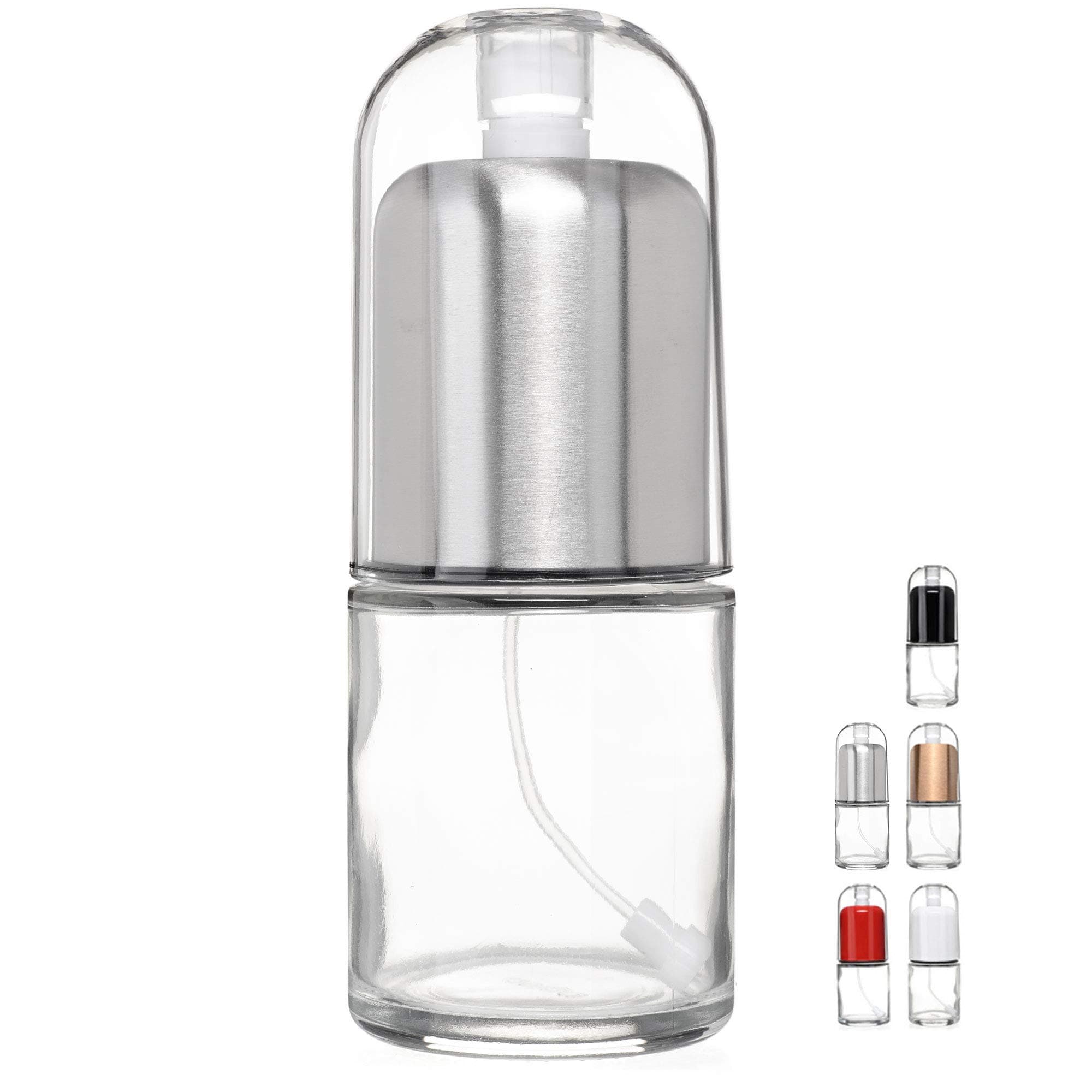 Premium Olive Oil Mister and Cooking Sprayer with Clog-Free Filter and Glass Bottle by CHEFVANTAGE - Stainless Steel