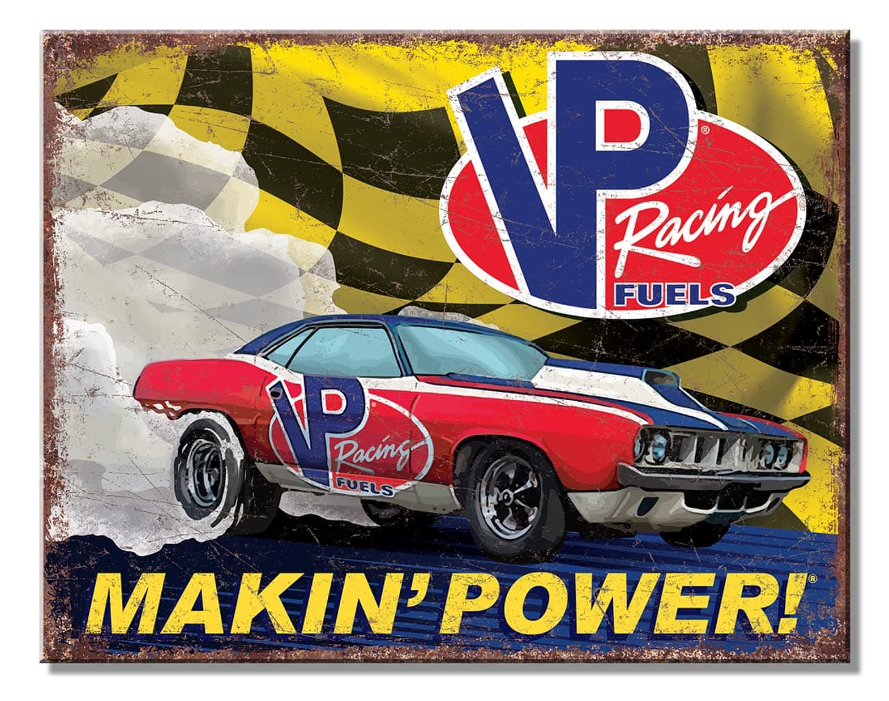 Desperate EnterprisesVP Racing Car Tin Sign - Nostalgic Vintage Metal Wall Decor - Made in USA