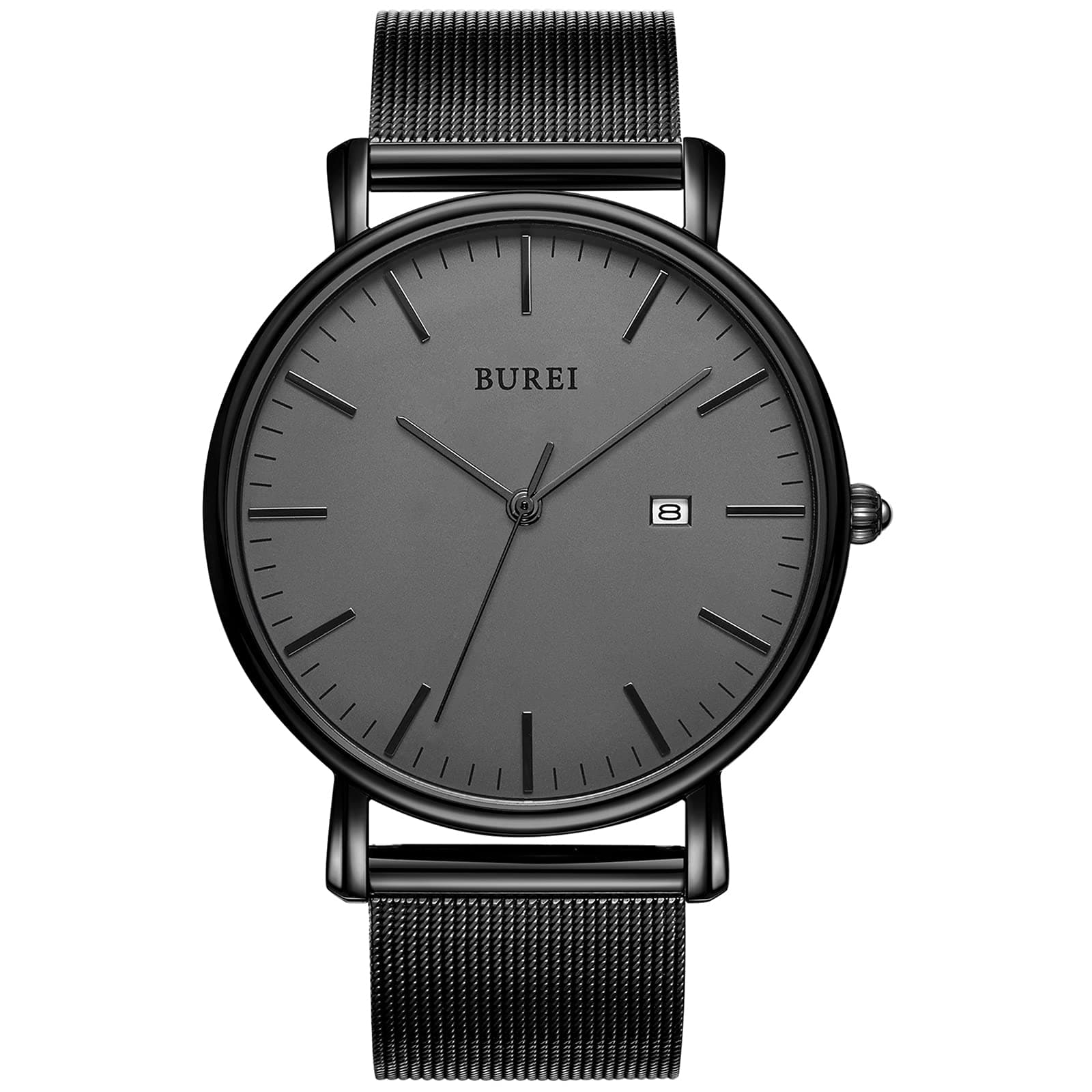 Ultra Thin Minimalist Modern Mens Watch Classy Date Gents Watch with Classic Simple Design of Big Face Soft Band