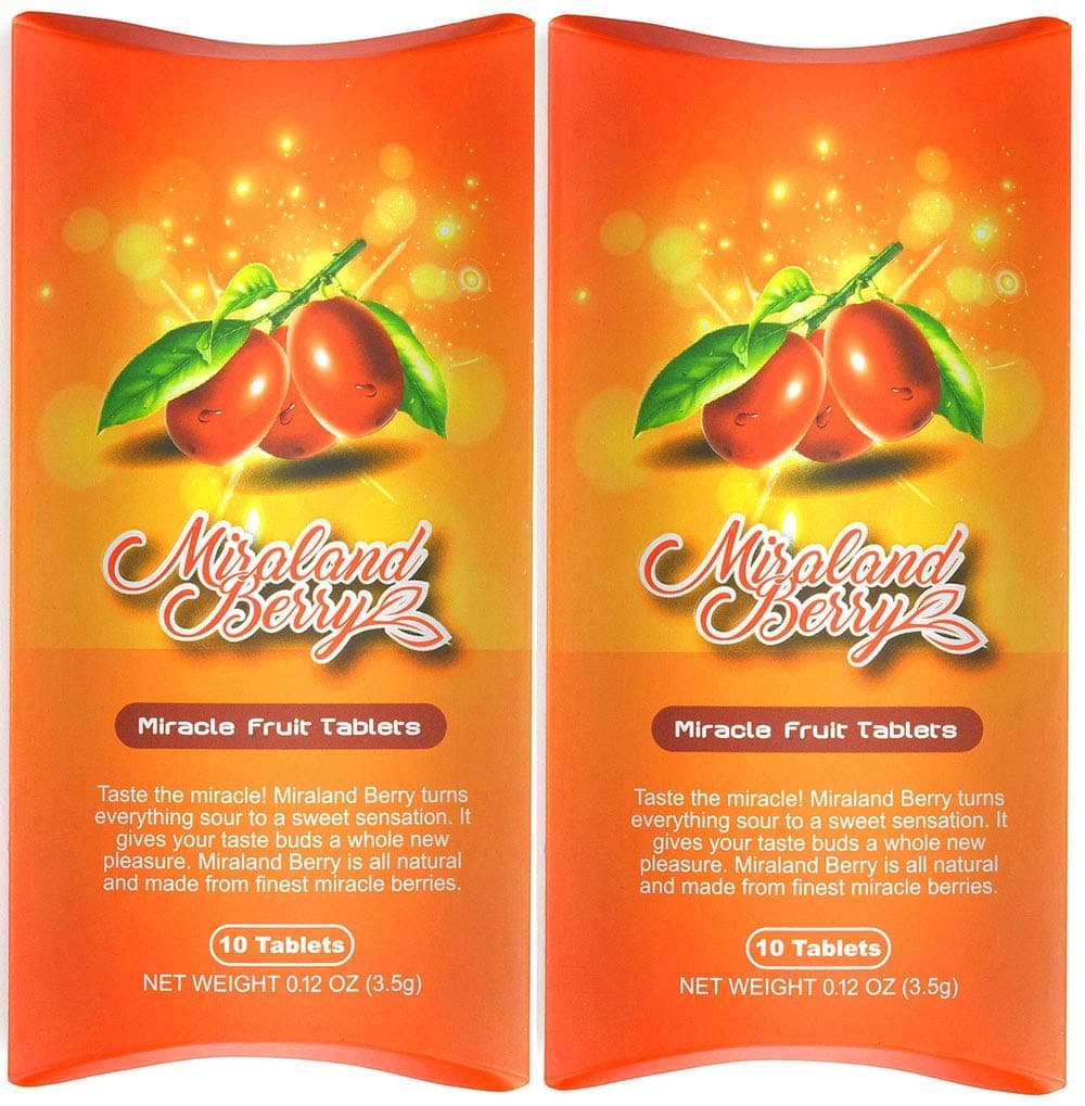 MiralandBerry Miracle Berry Fruit Tablets-10 each (Pack of 2), Turns Sour Foods to Sweet