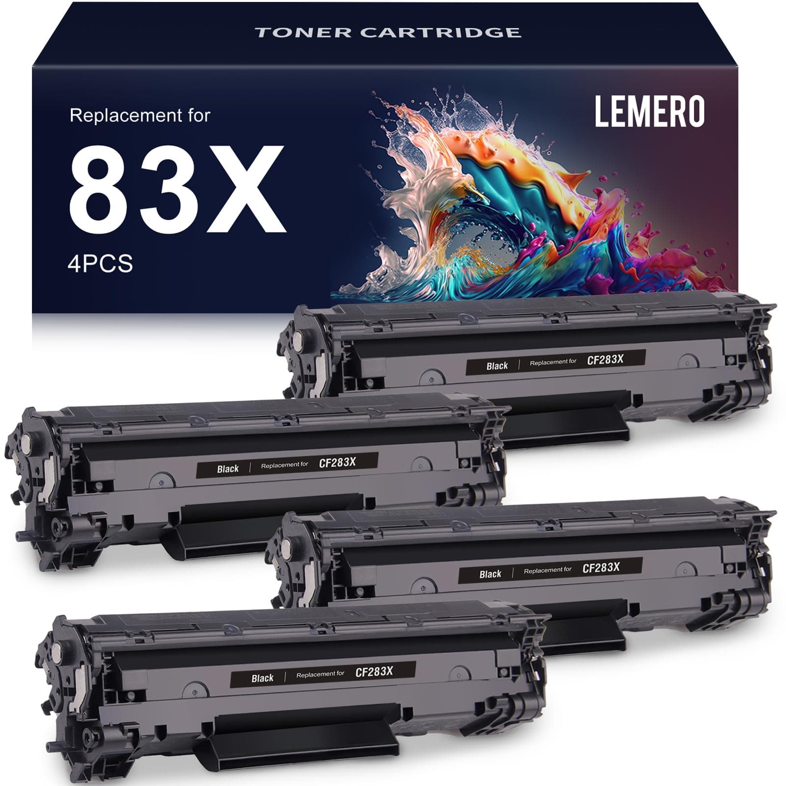 Sponsored Ad - 83X CF283X Toner Cartridge Compatible Replacement for HP 83X CF283X 83A CF283A High Yield - use with Laserjet Pro M201dw MFP M225dw MFP M225dn MFP M225nw (Black, 4-Pack)
