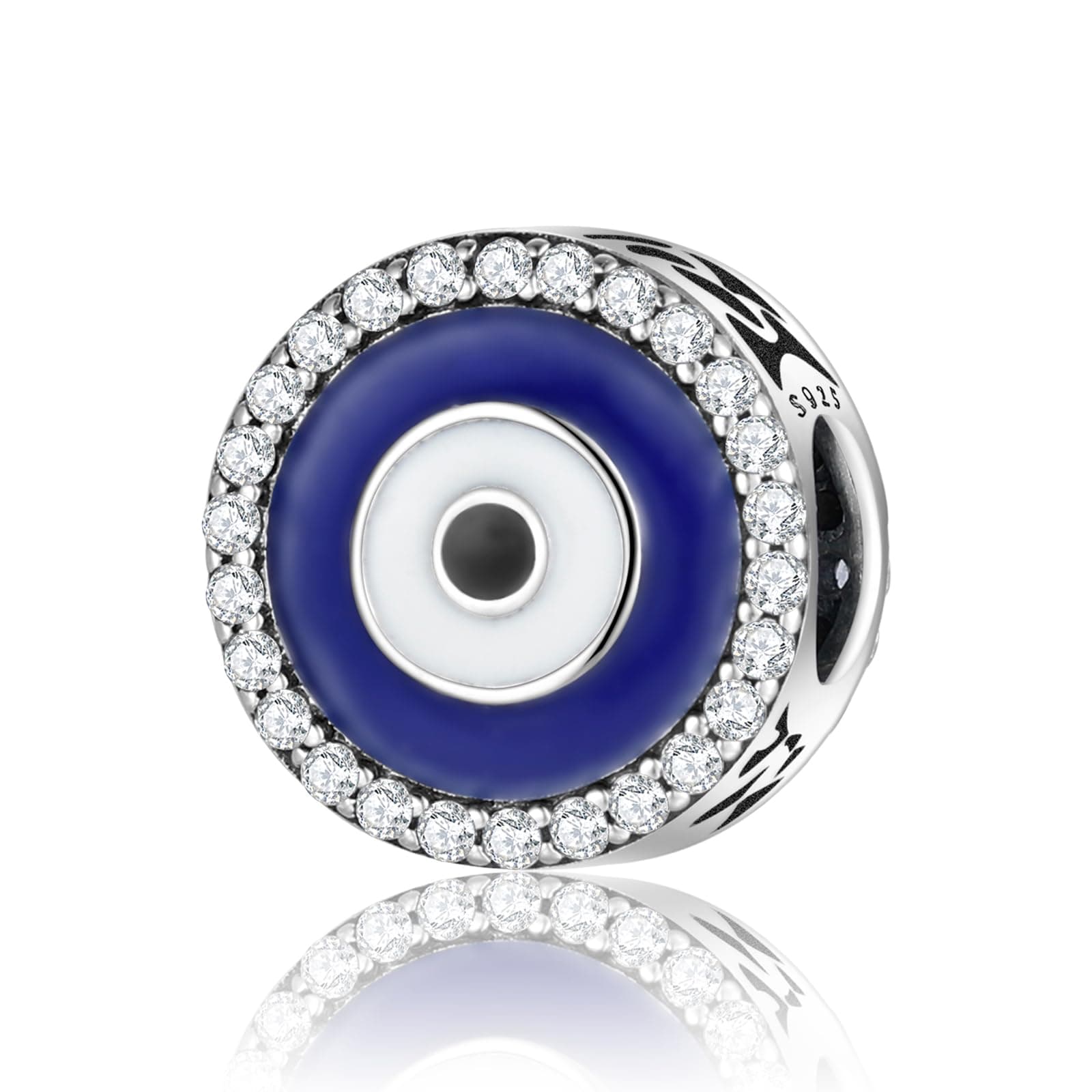 Evil Eye Charms 925 Sterling Silver Charms for Bracelet and Lucky Jewelry Hamsa Charm Fatima Charms Beads European Charm Evil Eye Compatible Bracelet Necklace for Women Mother Sister Gifts