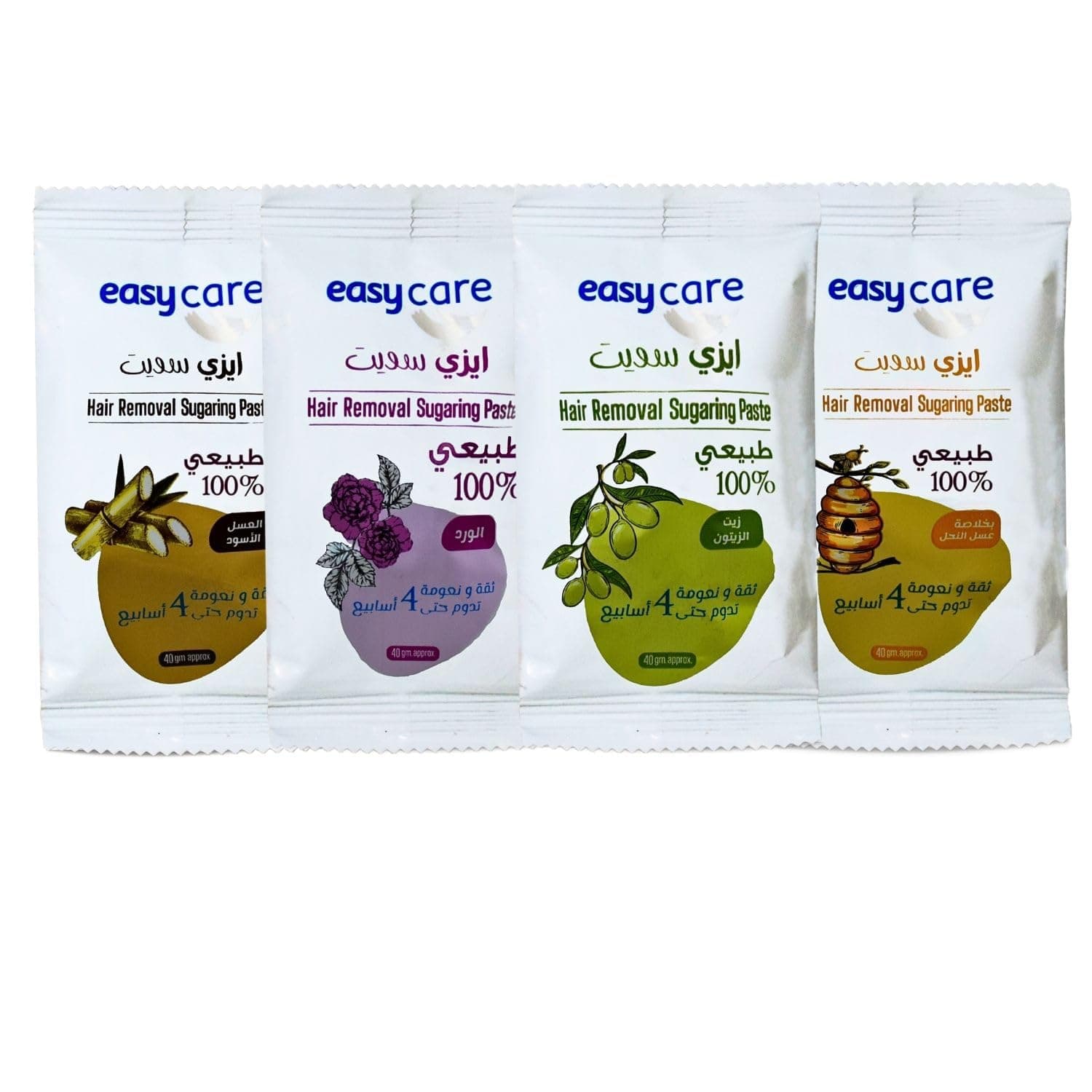 Sugaring Sugar Paste Wax Waxing Hair Removal Remover Natural All Body Parts Bikini Brazilian Underarms (12 Packets X 40 gm) Total 16.93 oz / 480 gm