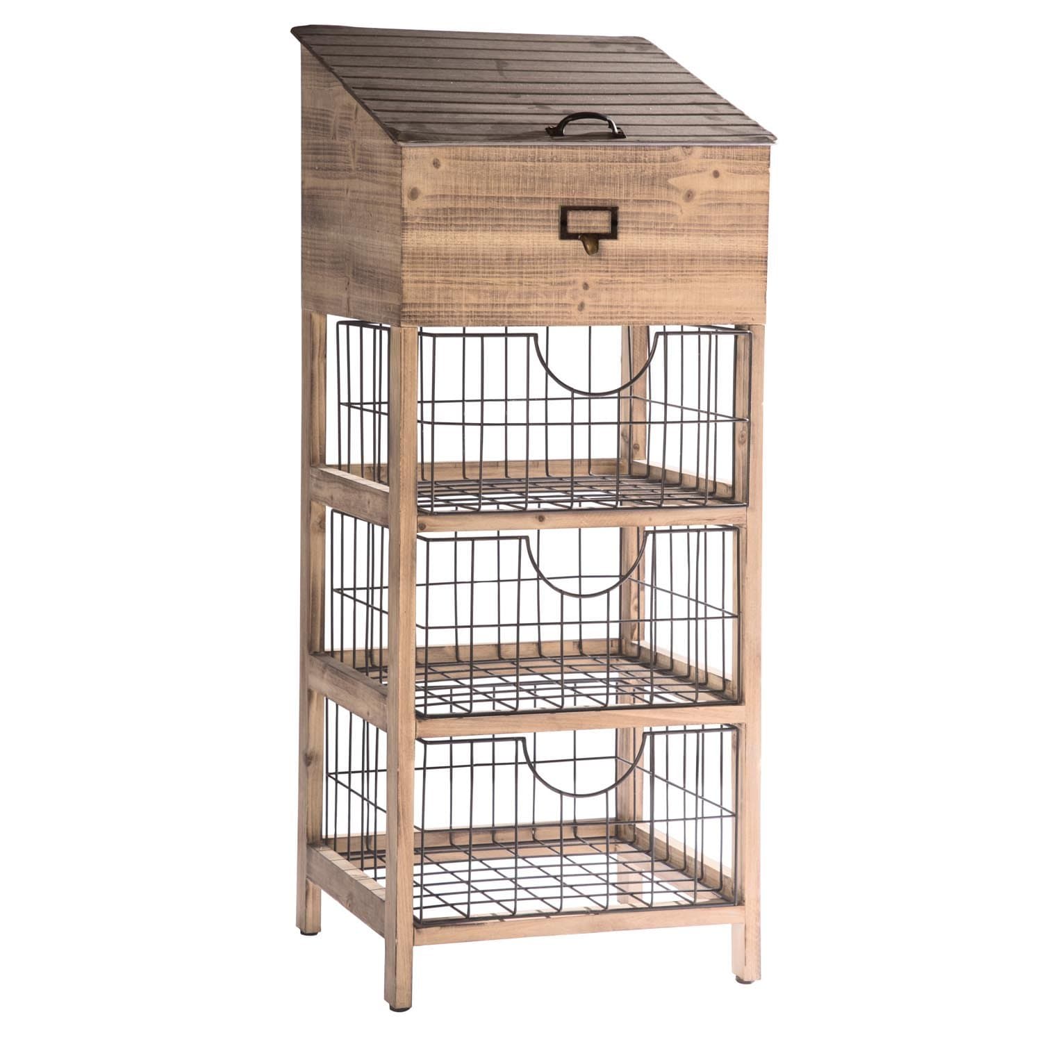 Foreside Home & Garden Lakeside Storage Bins, Brown