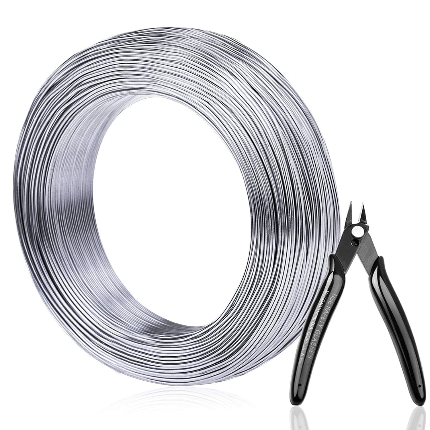 Aluminum Wire, Anezus 18 Gauge 328 FT Metal Wire Bendable Sculpting Aluminum Line 1mm for Crafts Jewelry Making Beading Floral (Silver)