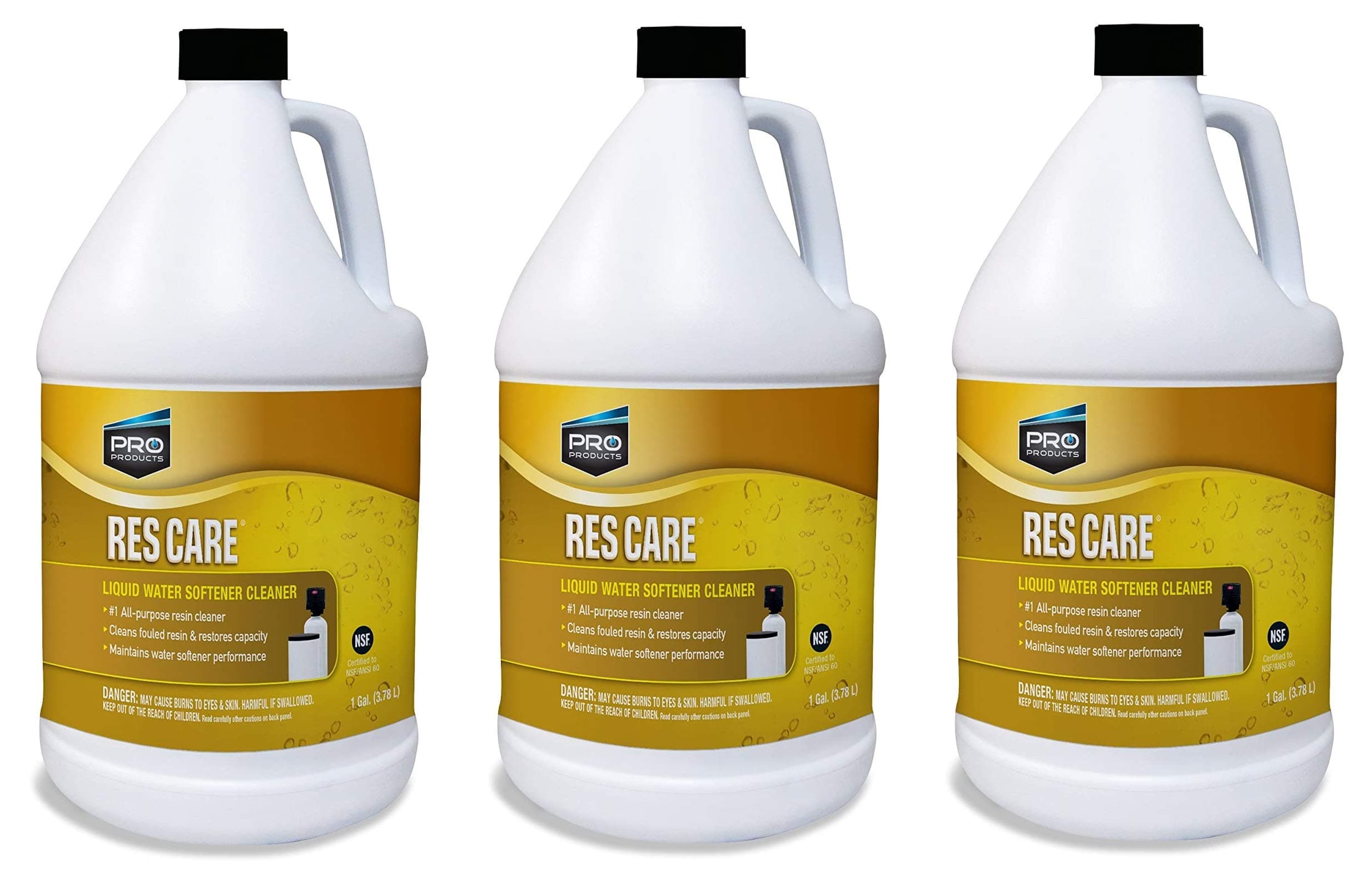 NawetiResCare RK02B All-Purpose Water Softener Cleaner Liquid Refill, 1 Gallon, 3 Pack