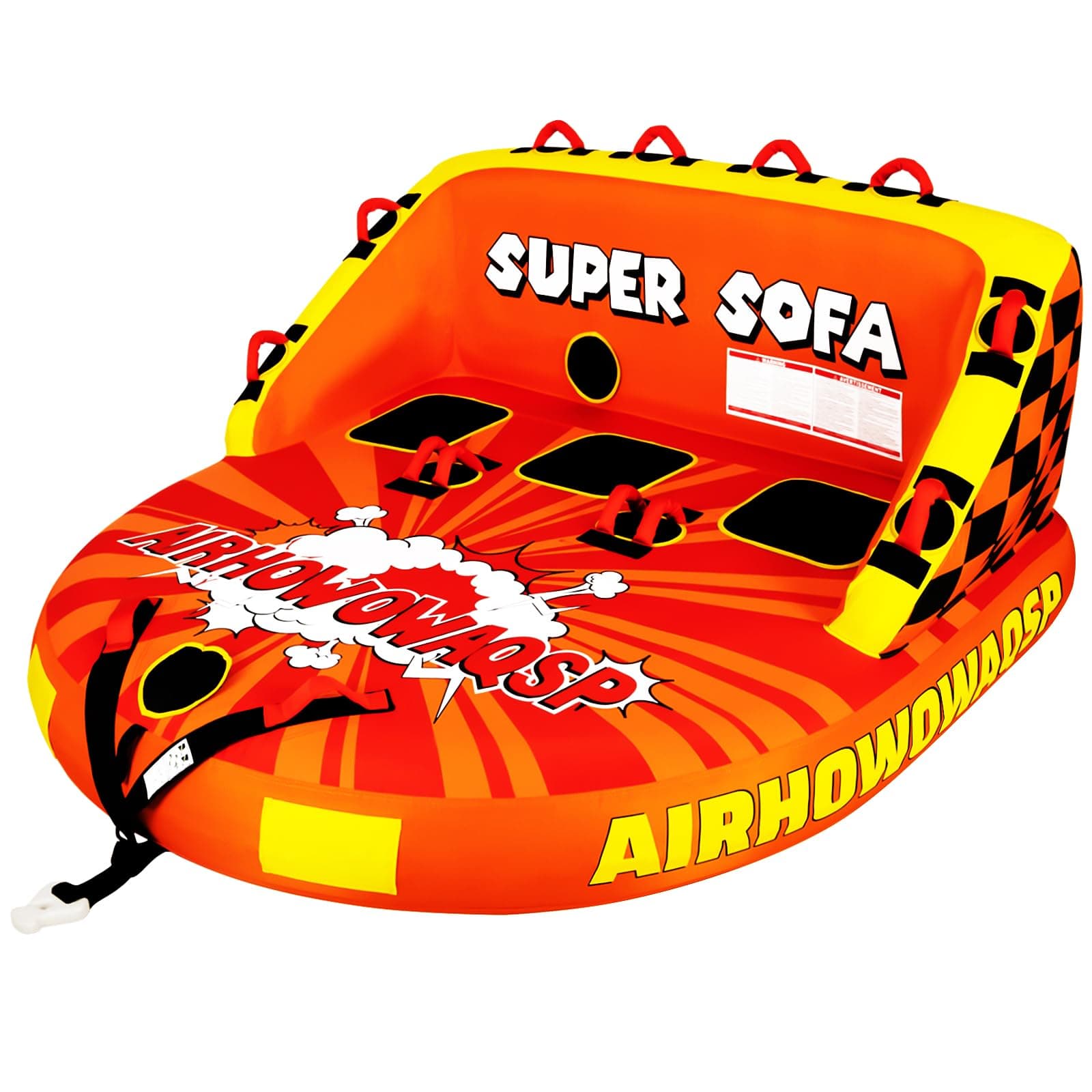 Super Sofa Towable Tubes for Boating 1-4 Person,Tubes for Boats,Inflatable Pull Boats/Boat Tube/Water Tube,Front&Back Tow Points with Heavy-Duty Thick Nylon Cover for Water Sports