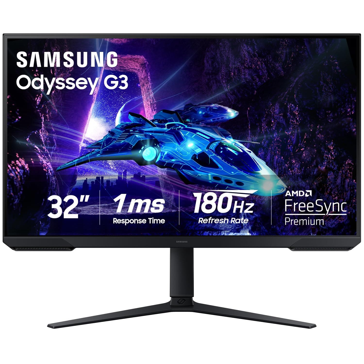 32-Inch Odyssey G3 (G30D) Series FHD Gaming Monitor, 1ms, 180Hz, AMD FreeSync, Adjustable Stand, Black Equalizer, Virtual Aim Point, Eye Saver Mode, Flicker-Free, LS32DG302ENXZA
