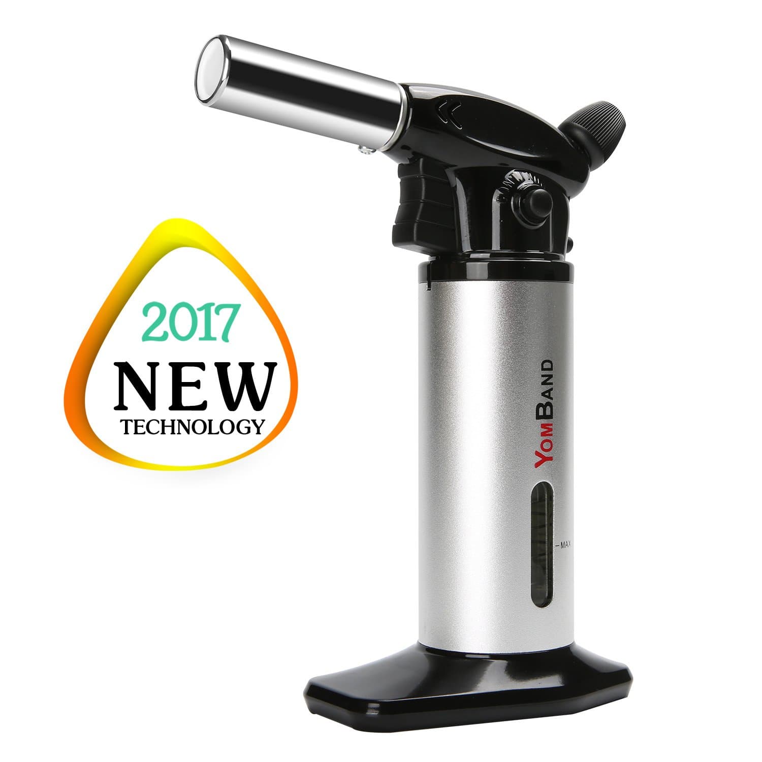 Creme Brulee Torch, YOMBAND Refillable Kitchen Cooking Blow Torch With Adjustable Flame And Safety Lock For Desserts, BBQ, Camping, Welding and More