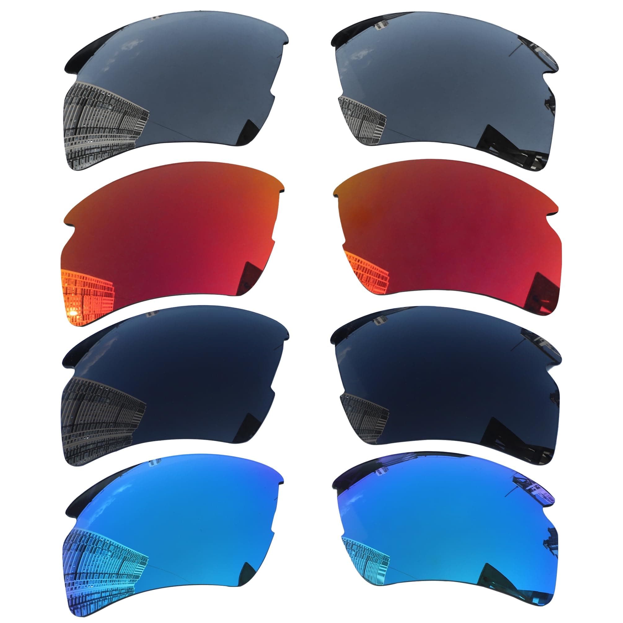 4 Pairs Polarized Replacement Lenses for Oakley Flak 2.0 XL OO9188 Sunglasses, Perfectly Fit, Shatterproof, Anti-scratch, Value Pack