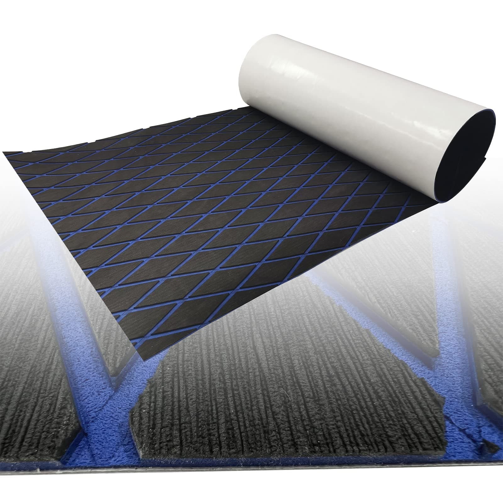 Boat Flooring Mat EVA Foam Boat Decking Marine Carpet Faux Teak Sea Decking Sheet Non-Slip Self-Adhesive Flooring Material for Pontoon Yacht Surfboard Swim Platform RV Floor 74.8"×27.5"