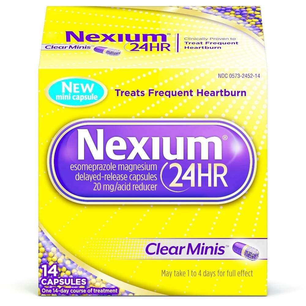 Nexium 24HR Capsules Clear Minis - 14 ct, Pack of 5