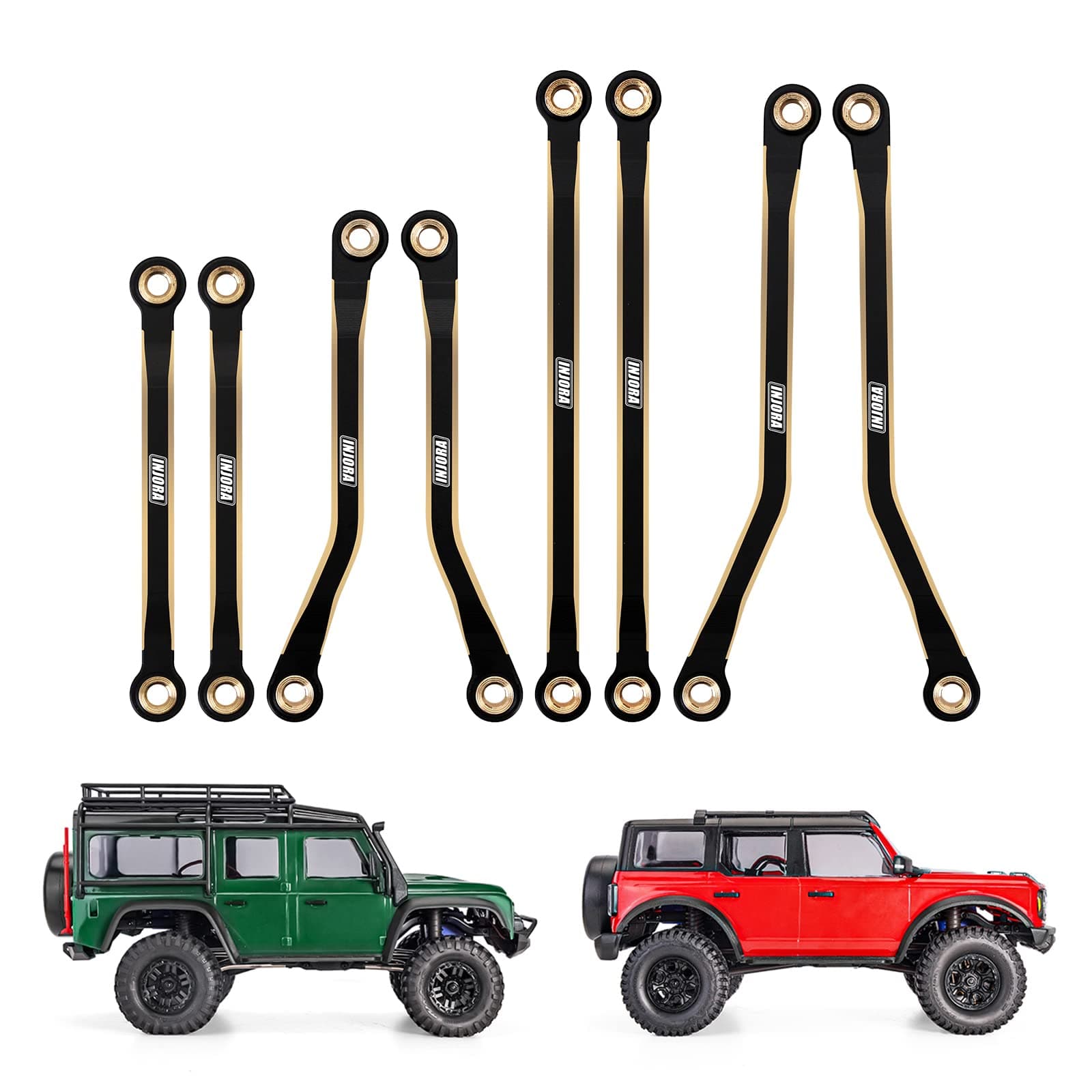 High Clearance Chassis Links Set Brass Black Coating Link for 1/18 TRX4M Defender Bronco Upgrade Parts RC Crawler, 48g