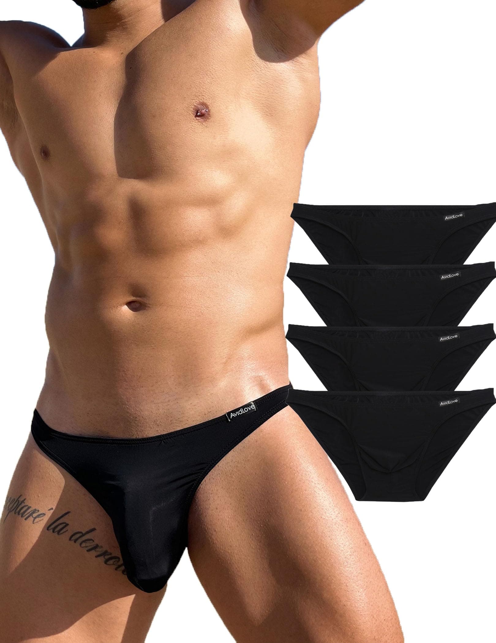 Underwear Men's 4 Pack Classic Low Rise Stretchy Hip Briefs Bikini
