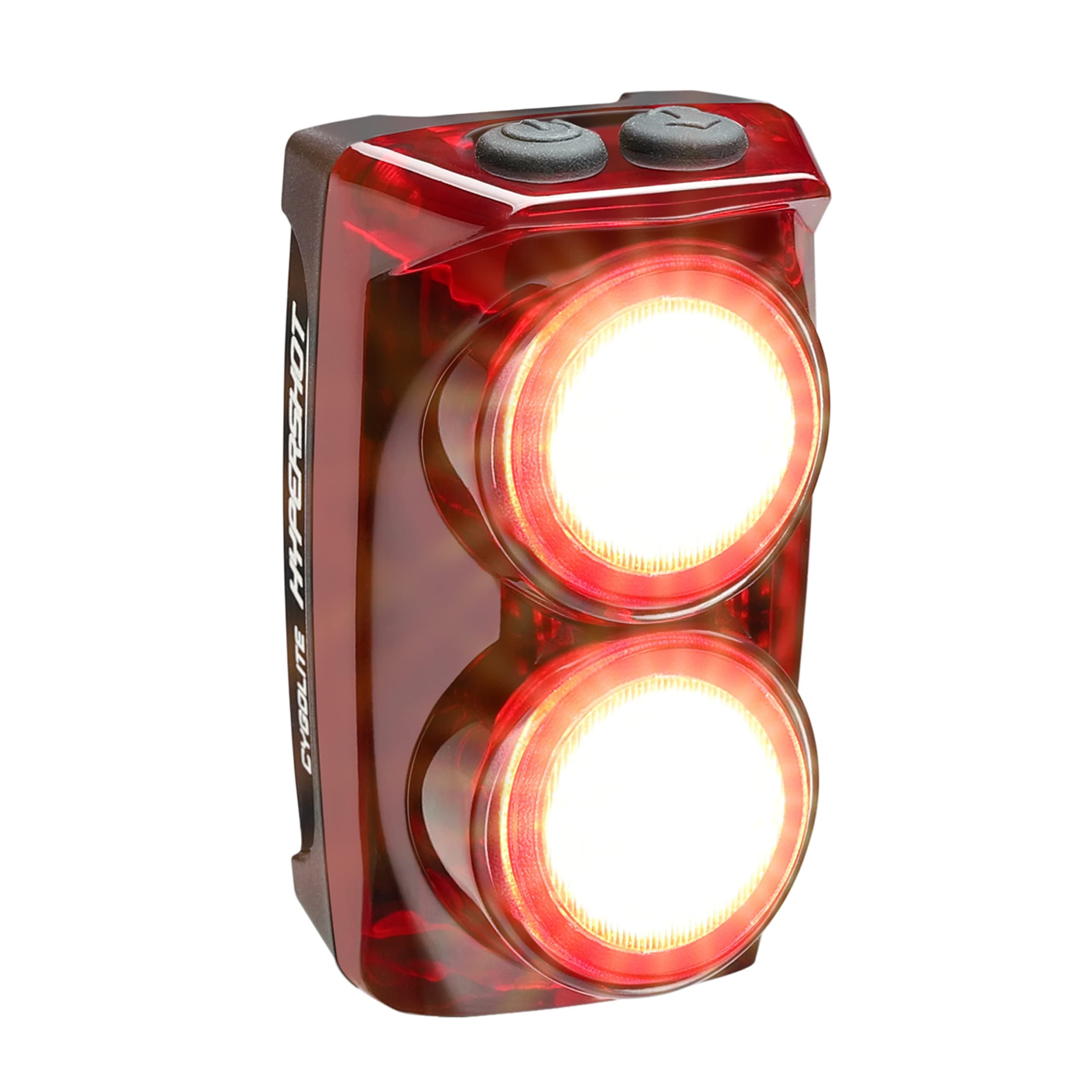 Hypershot 350 Lumen Bike Tail Light– 7 Night & Daytime Modes–User Adjustable Flash Speeds- Compact & Durable–IP64 Water Resistant–Saddle Rail Mount Version–USB Rechargeable