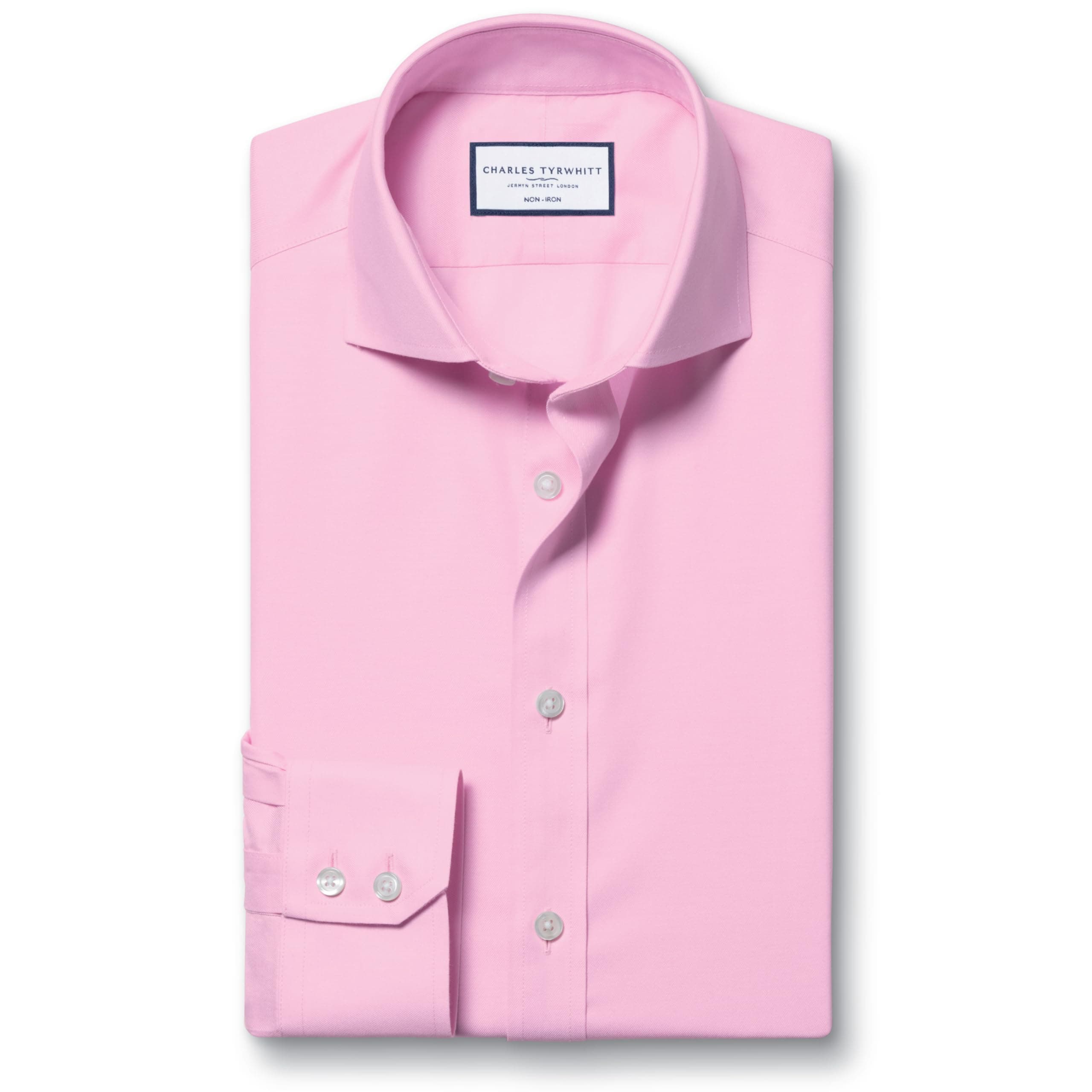 – Charles Tyrwhitt Shirts for Men - Pink Non Iron with 100% Cotton Twill