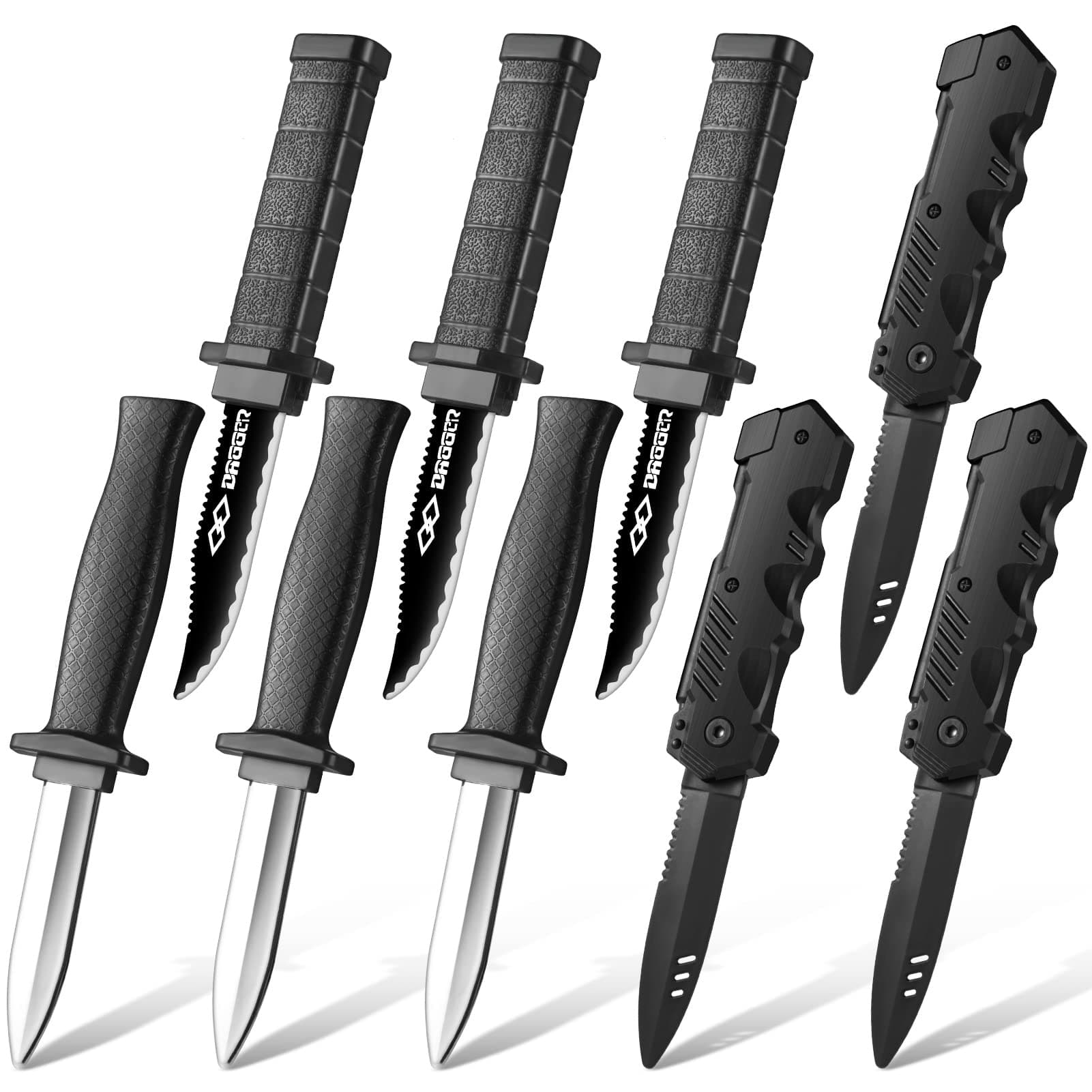 9 Pack Retractable Fake Knife Retractable Knife Halloween Props Fake Plastic Blades for Halloween April Fool's Party(9 Pcs Style A)