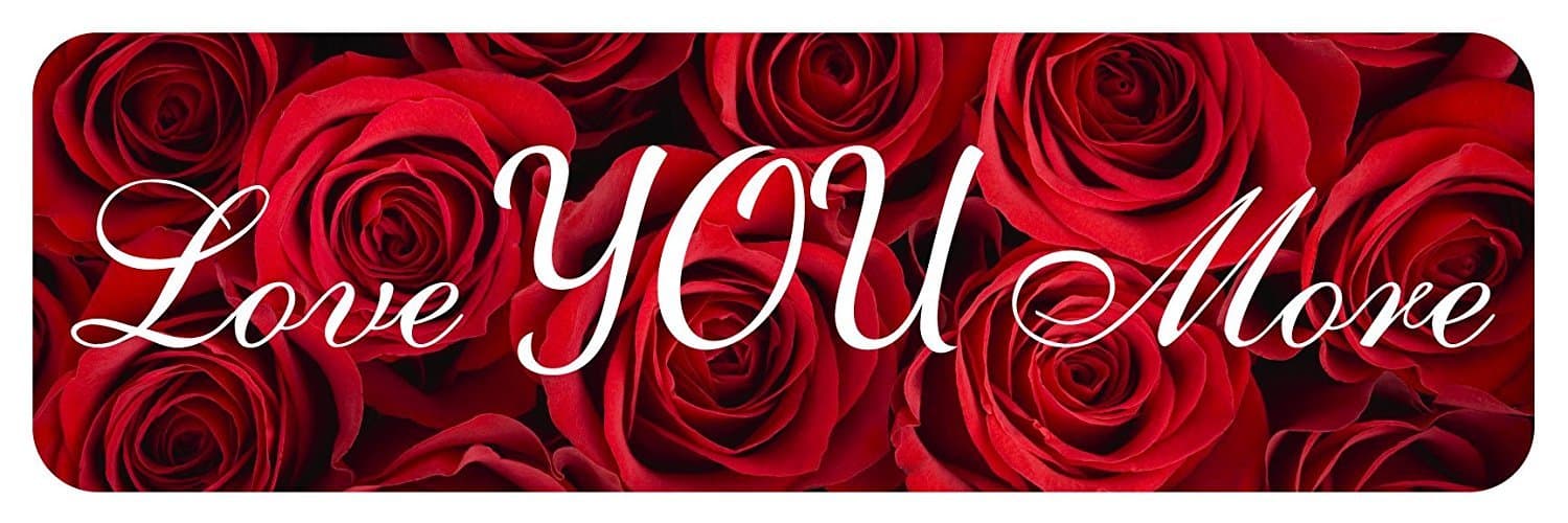 Love You More Sign: 7x23 in. Decorative Wood Wall Art Plaque