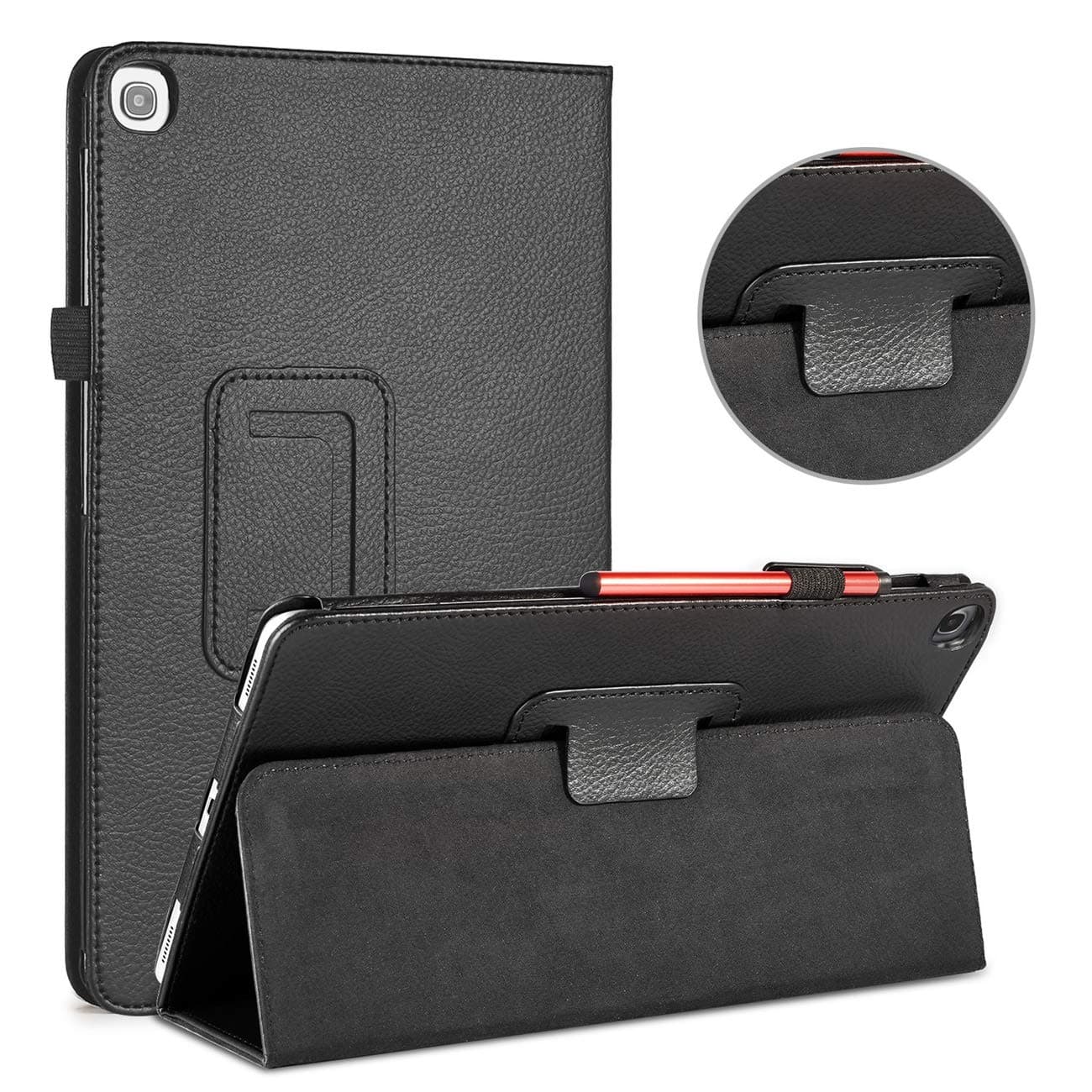 CaseBing Samsung Galaxy Tab A 10.1 2019 Case,Folding Stand Leather Slim Shockproof Full-Body Case Cover for Samsung Galaxy Tab A 10.1 Inch SM-T510/SM-T515 2019 Release Tablet-Black